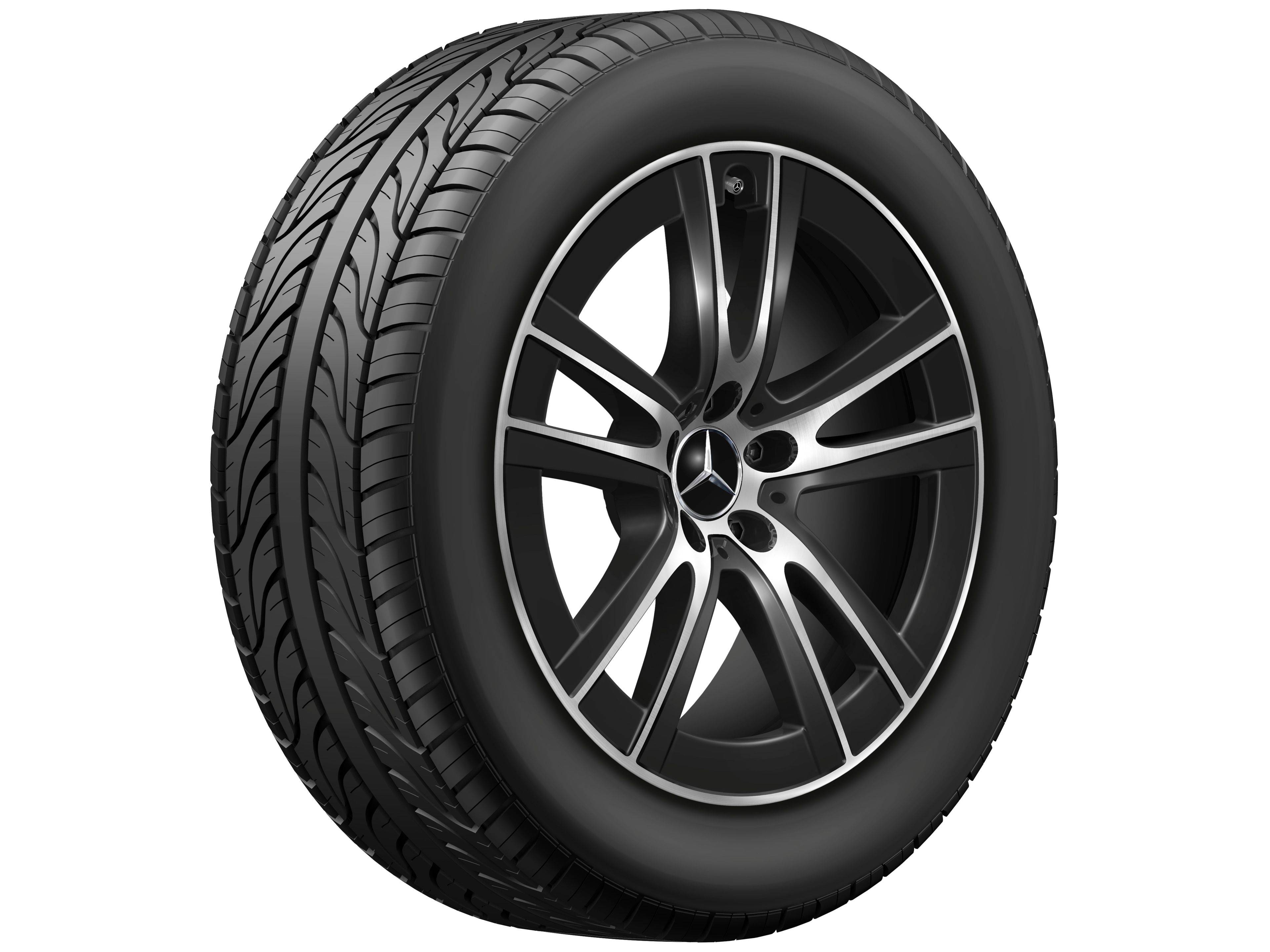 5-twin-spoke wheel, Aero, 48.3 cm (19-inch), High-sheen finish - 9 J x 19 ET 30, black, high-sheen