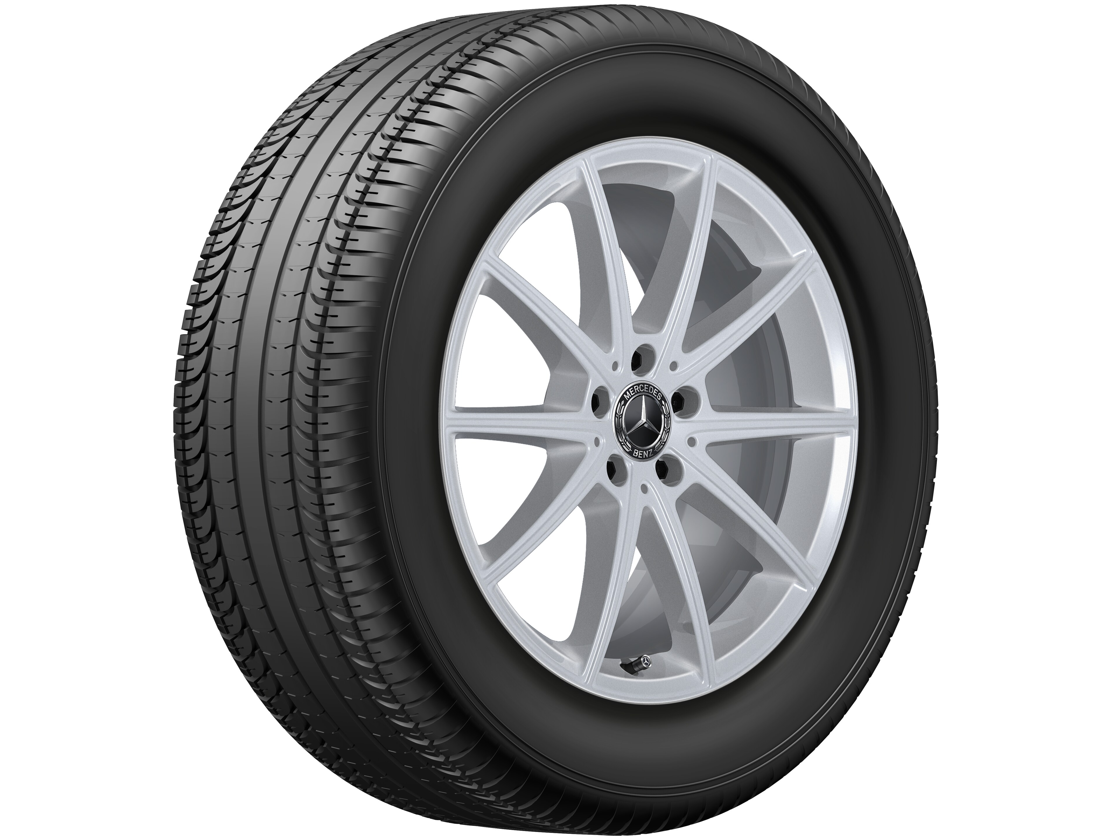 10-spoke wheel, 48.3 cm (19-inch) - 8,5 J x 19 ET 55, vanadium silver, painted