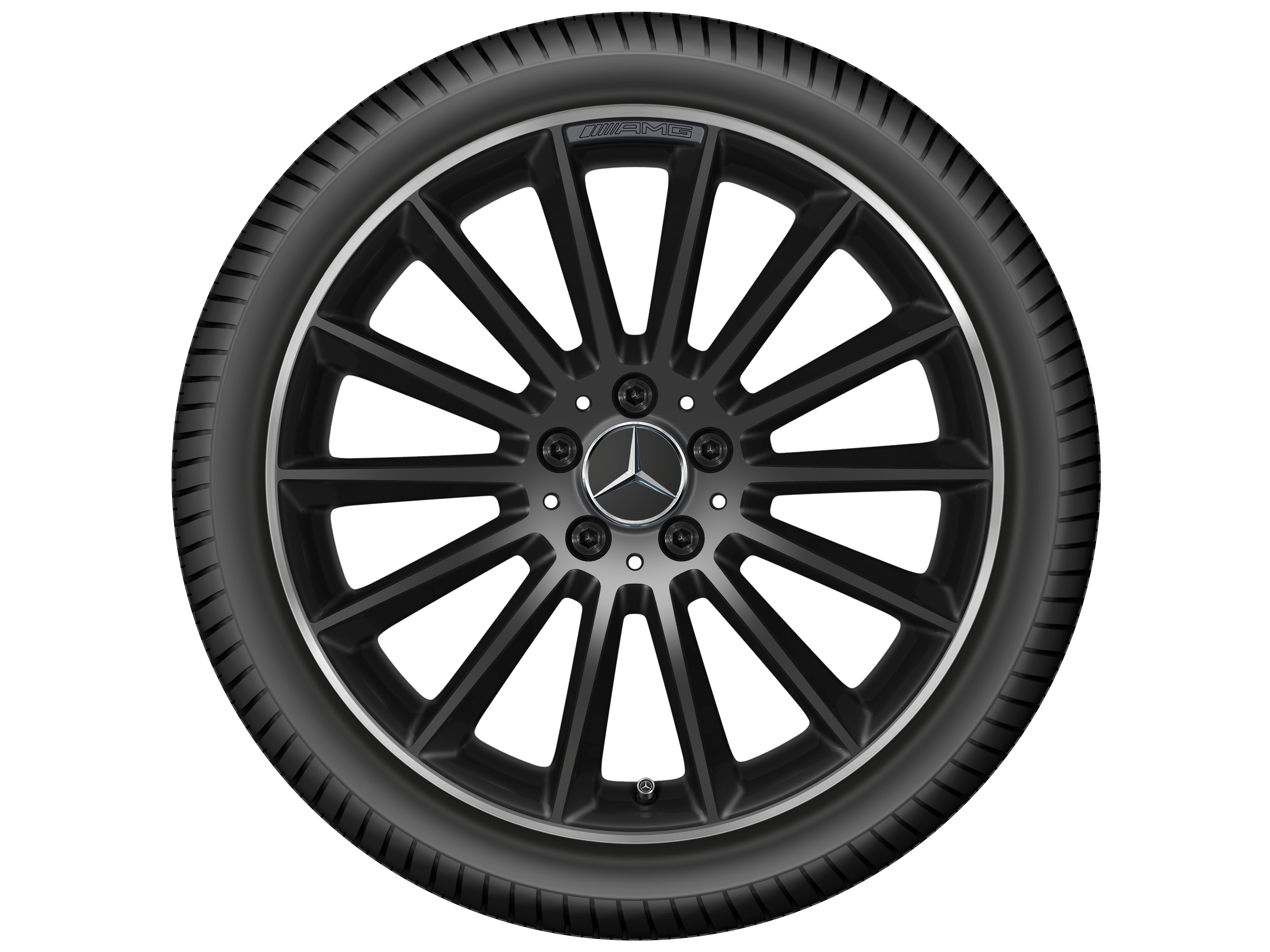 AMG multi-spoke wheel, 48.3 cm (19-inch), High-sheen rim flange - 7,5 J x 19 ET 49, black, high-sheen rim flange