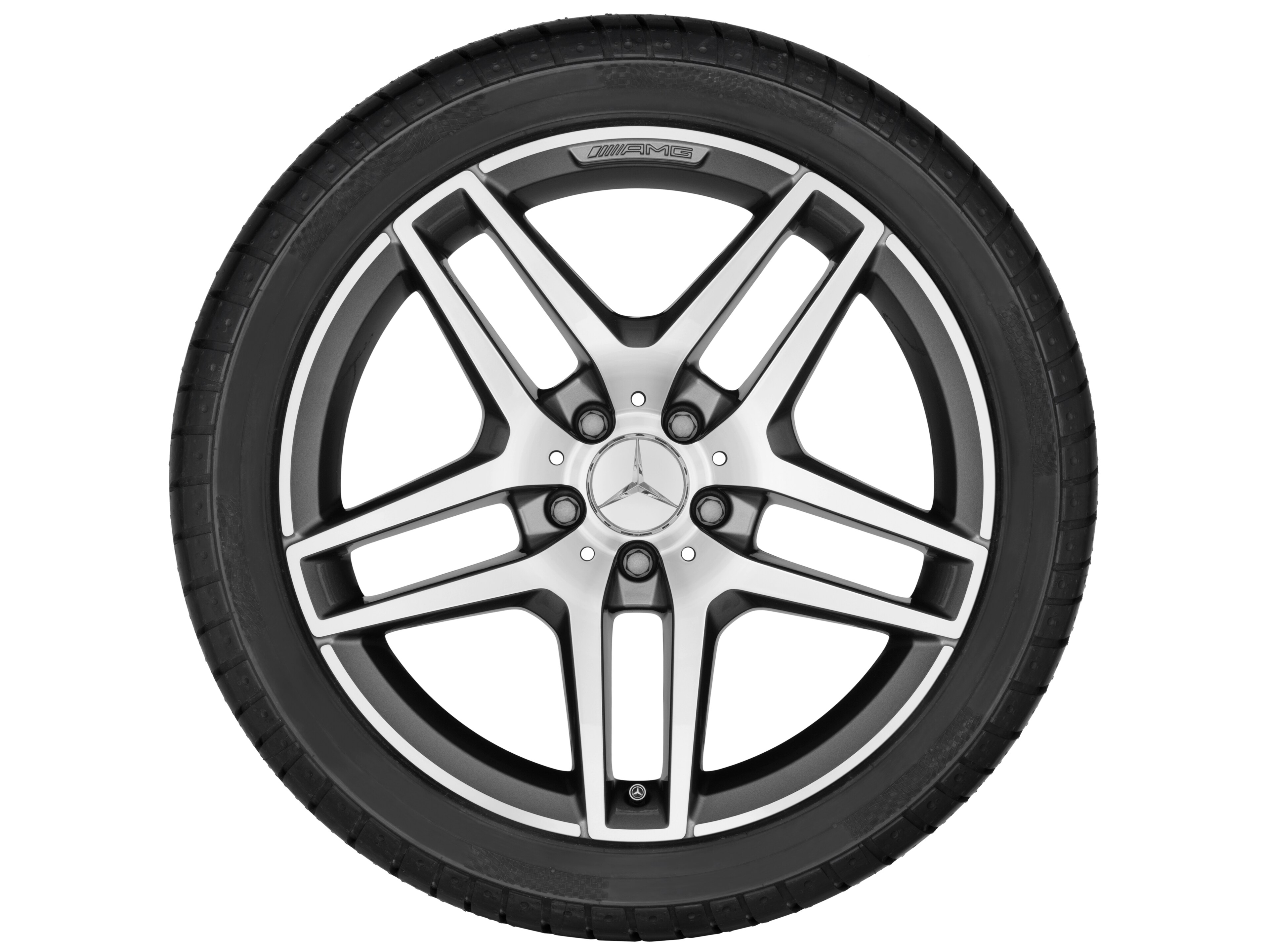 AMG 5-twin-spoke wheel, 45.7 cm (18-inch) - 8,5 J x 18 ET 48, titanium grey, high-sheen