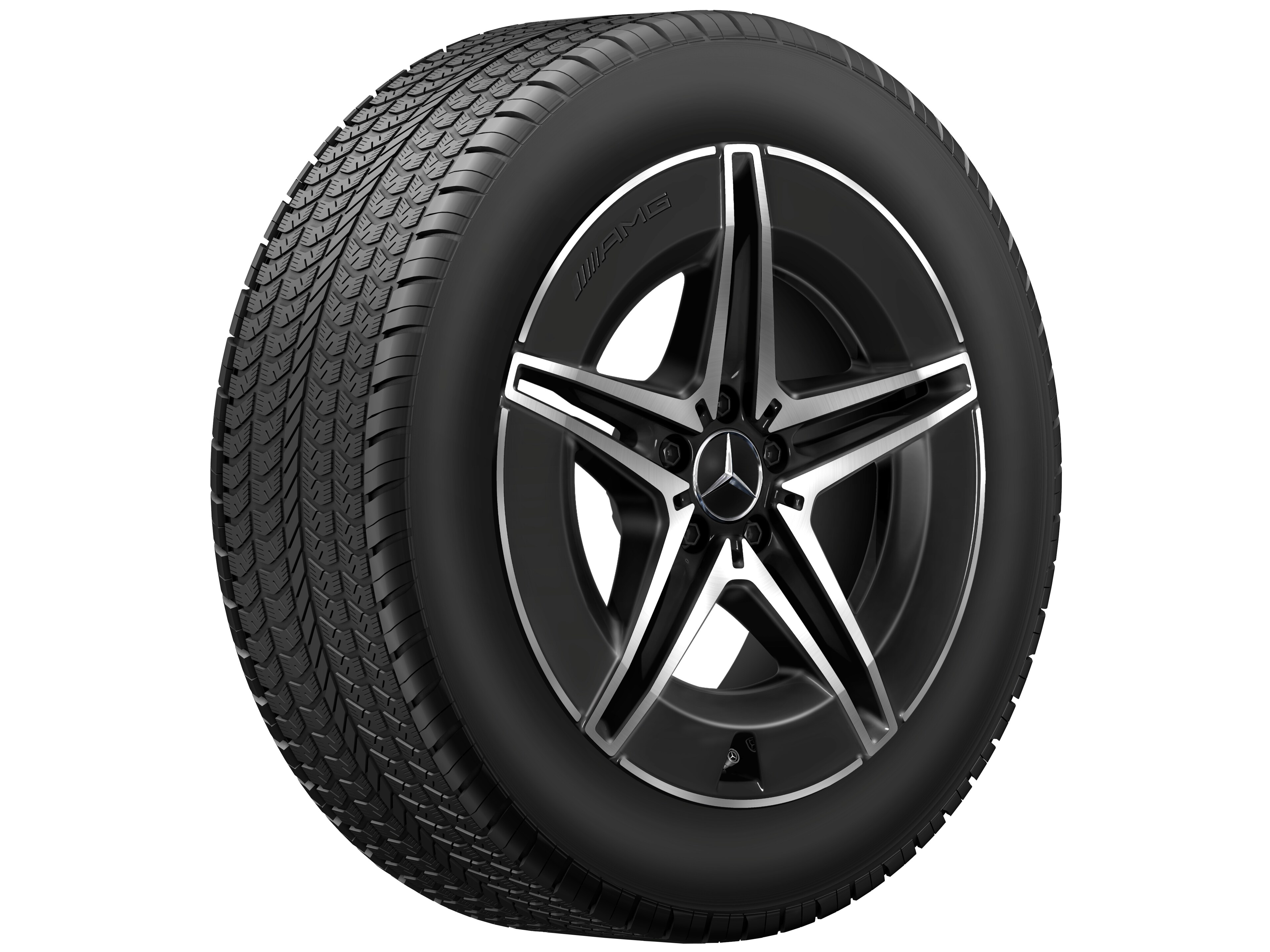 AMG 5-twin-spoke wheel, 48.3 cm (19-inch) - 8 J x 19 ET 34, black, high-sheen