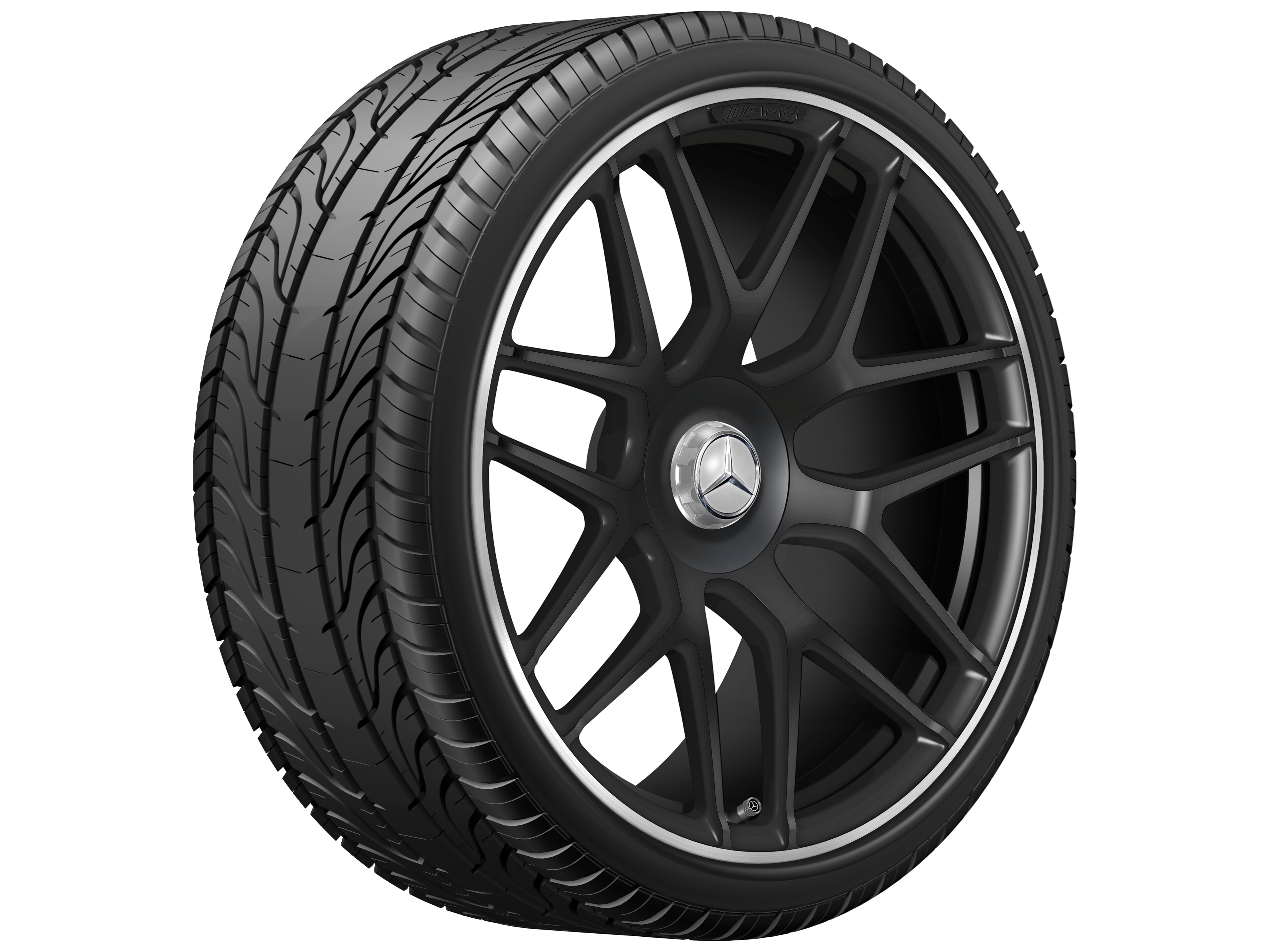 AMG forged wheel in cross-spoke design, 53.3 cm (21-inch), High-sheen rim flange - 11,5 J x 21 ET 30, matt black