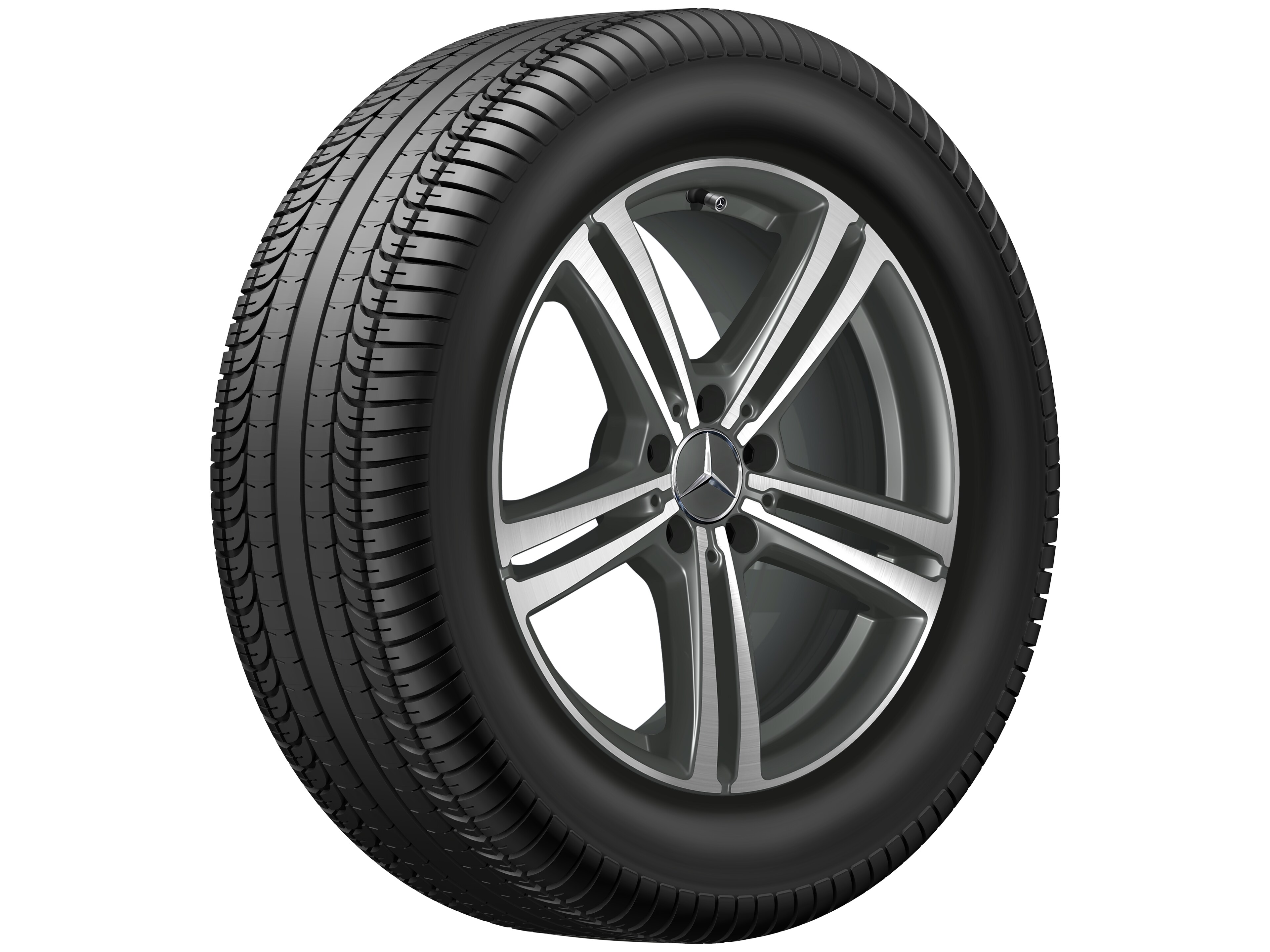 5-spoke wheel, 45.7 cm (18-inch) - 8 J x 18 ET 38, matt himalaya grey, high-sheen