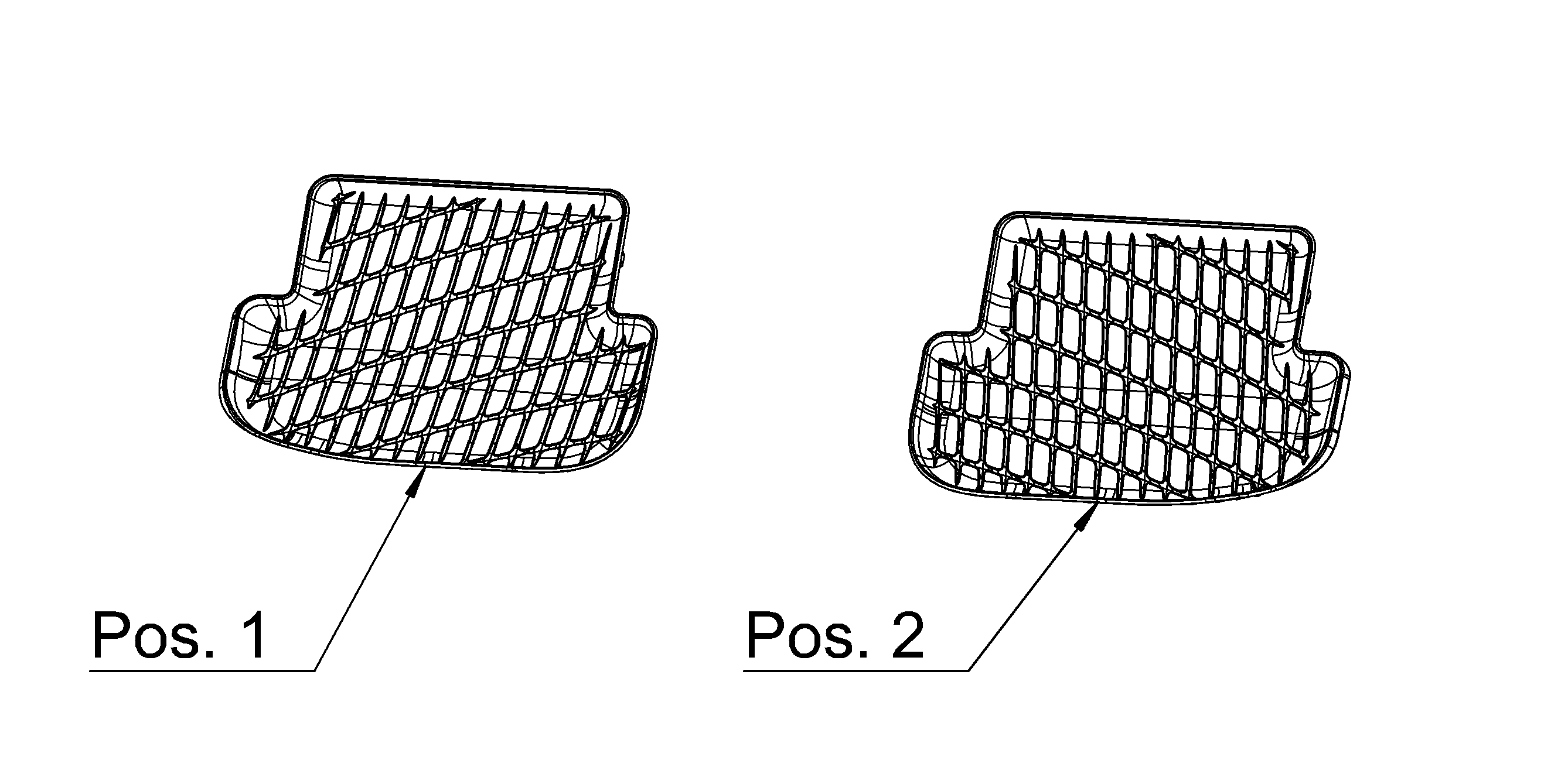 Allwettermatten, Dynamic Squares, Fond, 2-teilig - LL/RL, schwarz