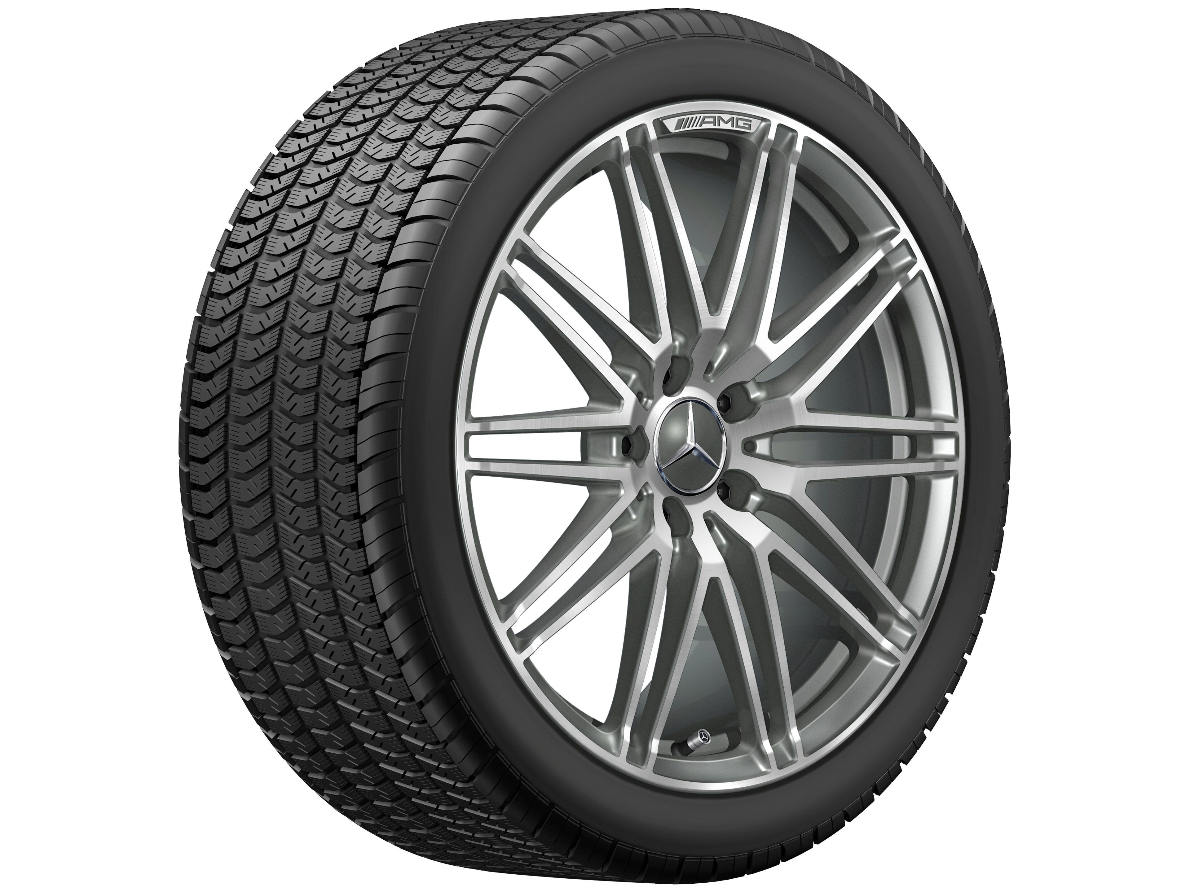 AMG forged wheel in 10-spoke design, 50.8 cm (20-inch) - 11 J x 20 ET 68, titanium grey, high-sheen