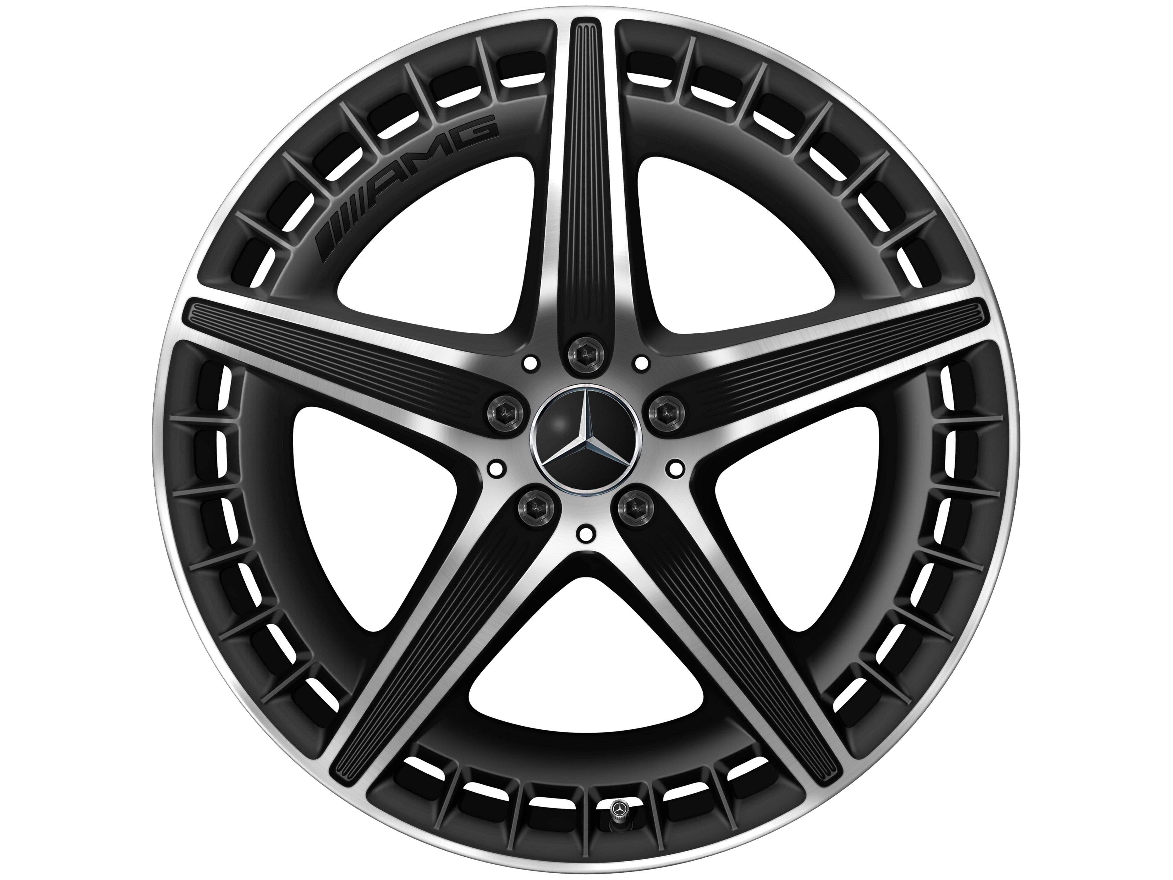 AMG 5-twin-spoke wheel, 53.3 cm (21-inch) - 9,5 J x 21 ET 42, matt black, high-sheen