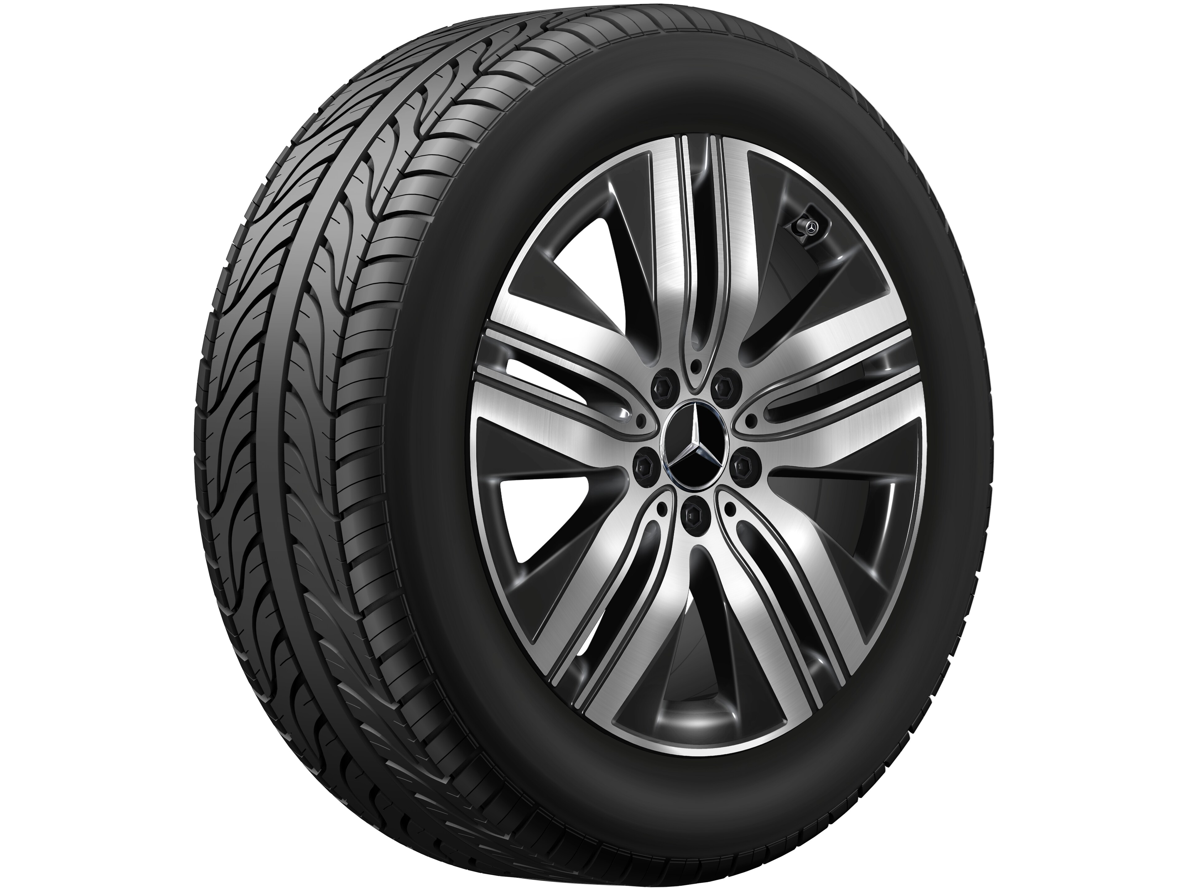 5-twin-spoke wheel, Aero, 45.7 cm (18-inch), High-sheen finish - 7,5 J x 18 ET 53,5, black, high-sheen