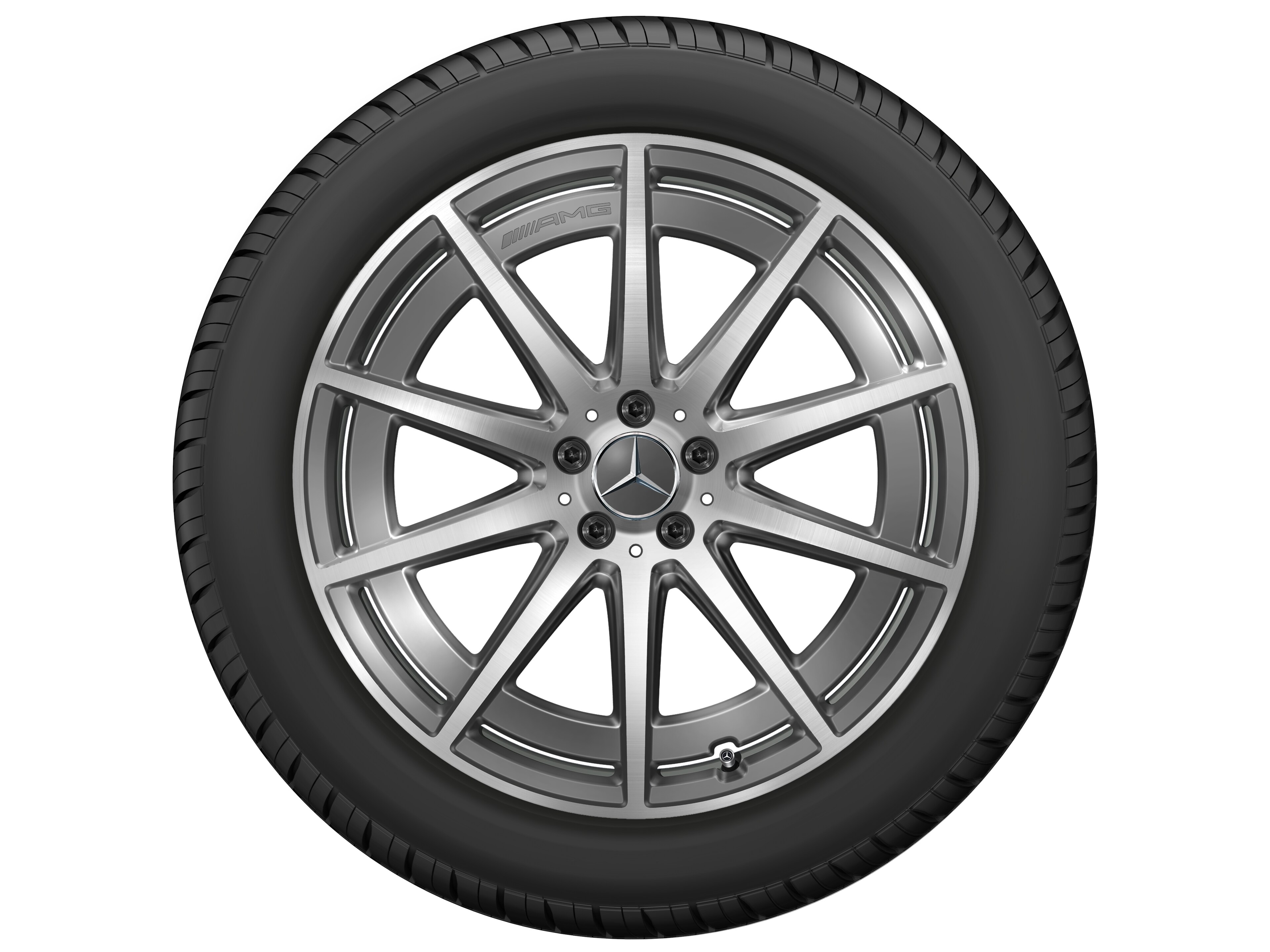 AMG 10-spoke wheel, 53.3 cm (21-inch) - 9 J x 21 ET 36, tantalite grey, high-sheen