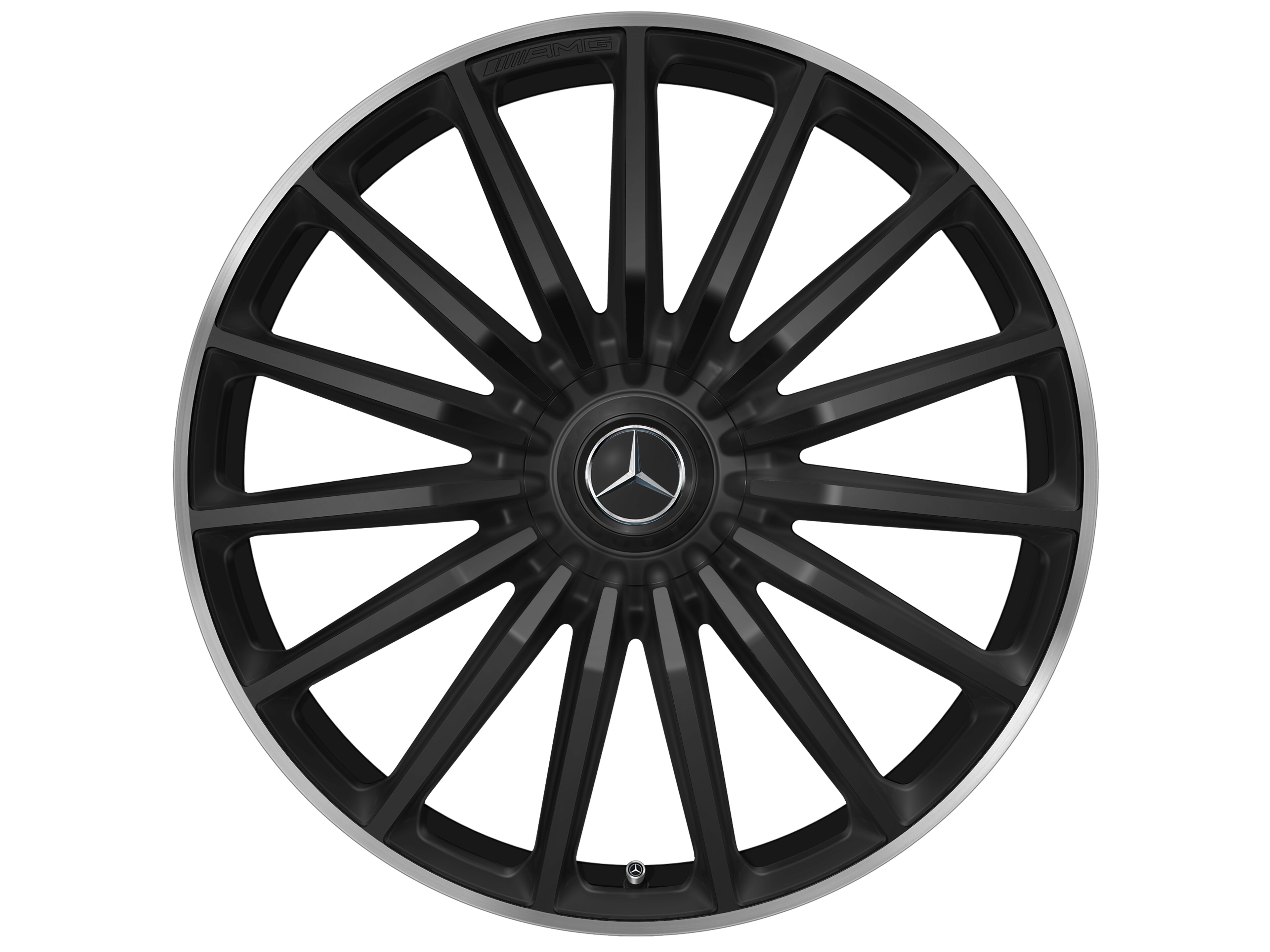 AMG multi-spoke wheel, 55.9 cm (22-inch), High-sheen rim flange - 11,5 J x 22 ET 47, matt black, high-sheen rim flange