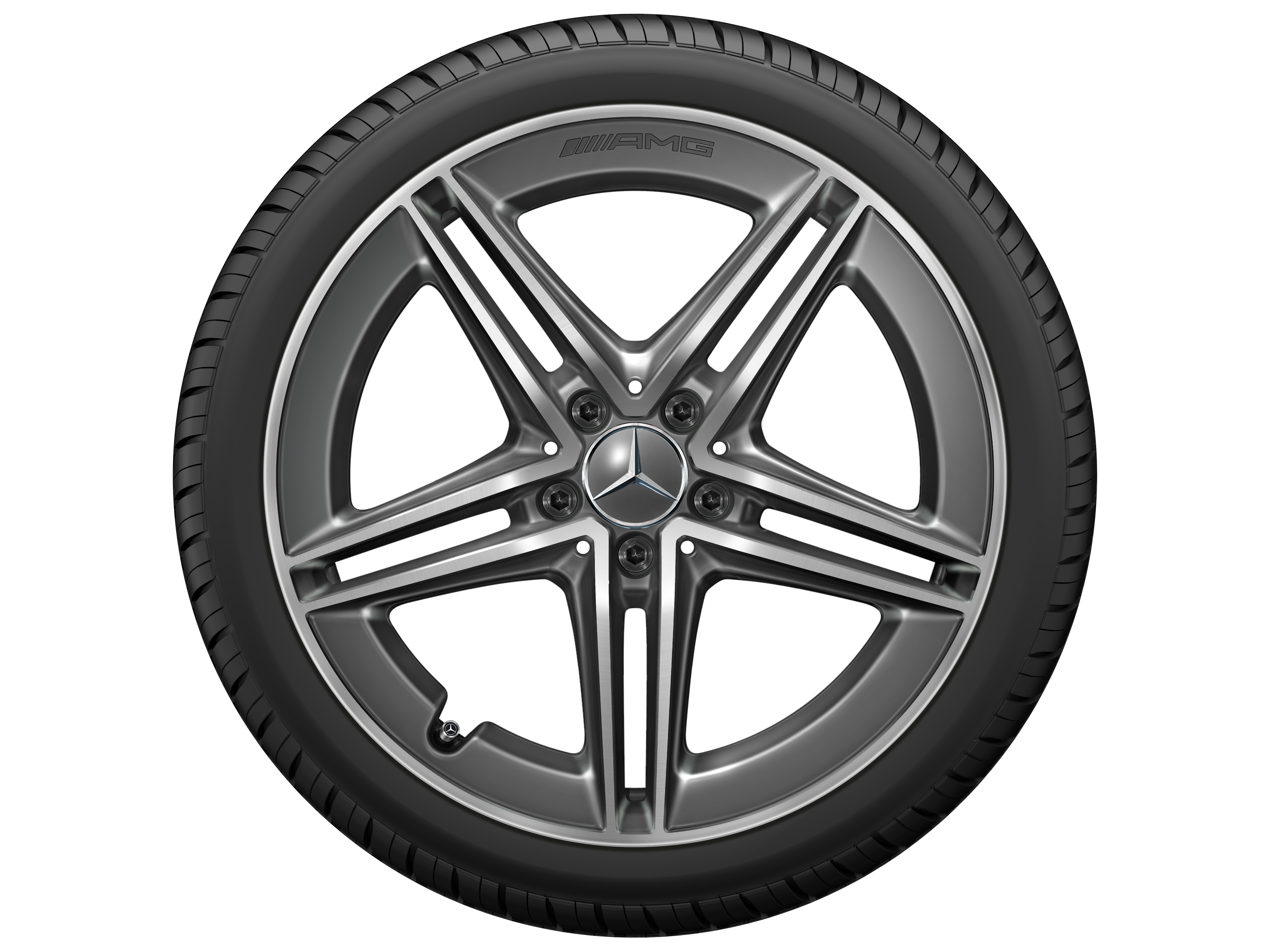 AMG 5-twin-spoke wheel, 48.3 cm (19-inch) - 9 J x 19 ET 52, tantalite grey, high-sheen