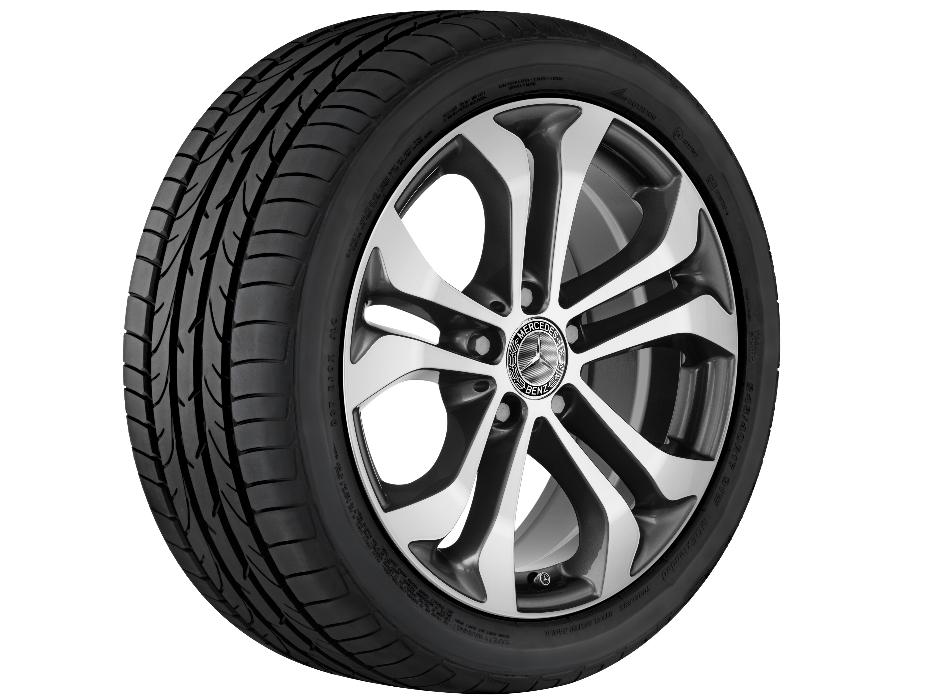 5-twin-spoke wheel, 43.2 cm (17-inch) - 7,5 J x 17 ET 36, himalaya grey, high-sheen