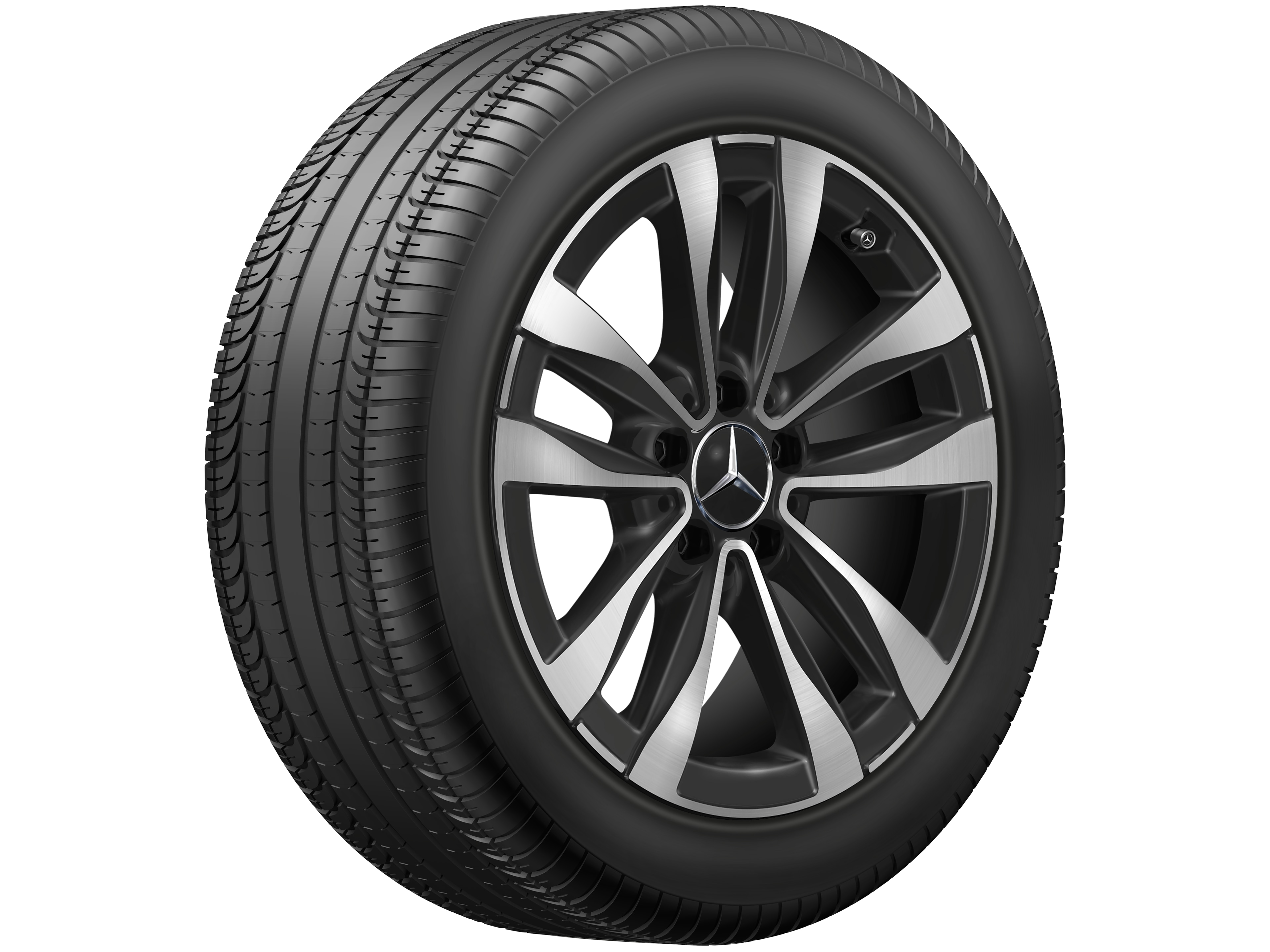 5-twin-spoke wheel, Aero, 43.2 cm (17-inch), High-sheen finish - 7 J x 17 ET 44,5, black, high-sheen