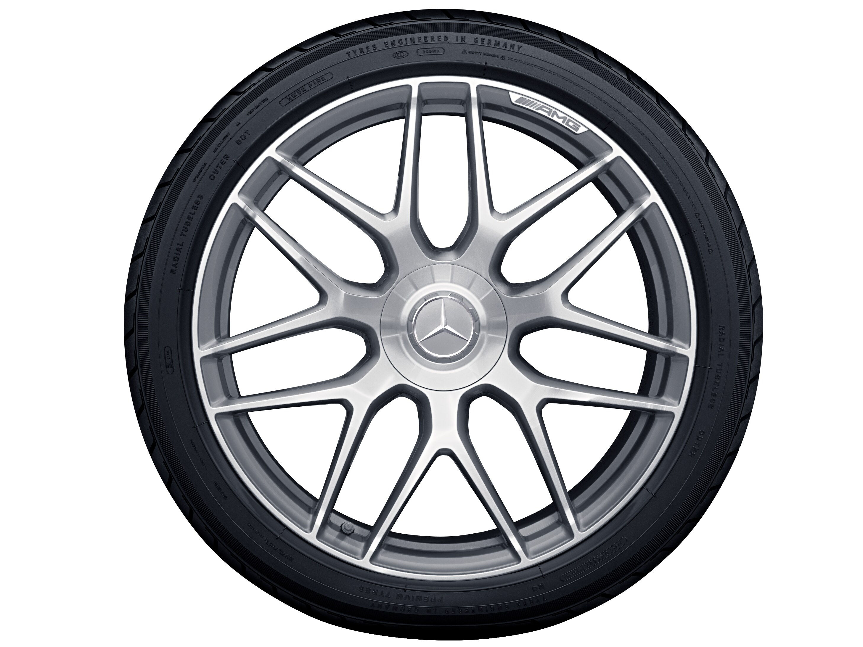 AMG forged wheel in cross-spoke design, 53.3 cm (21-inch) - 10 J x 21 ET 28, titanium grey, high-sheen