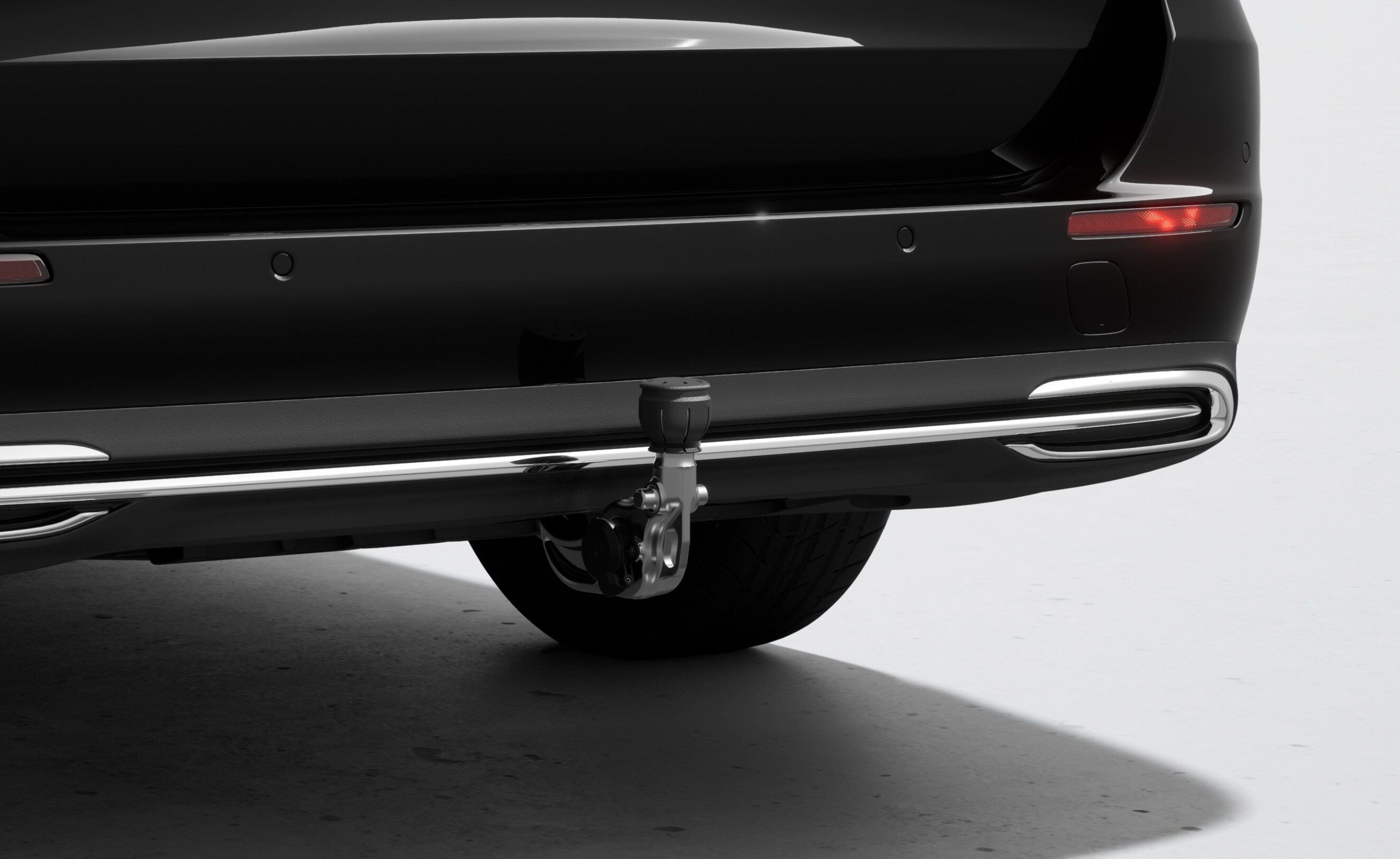 Trailer hitch, fully power-adjustable tilt-down, without electrical set, ECE - Steel