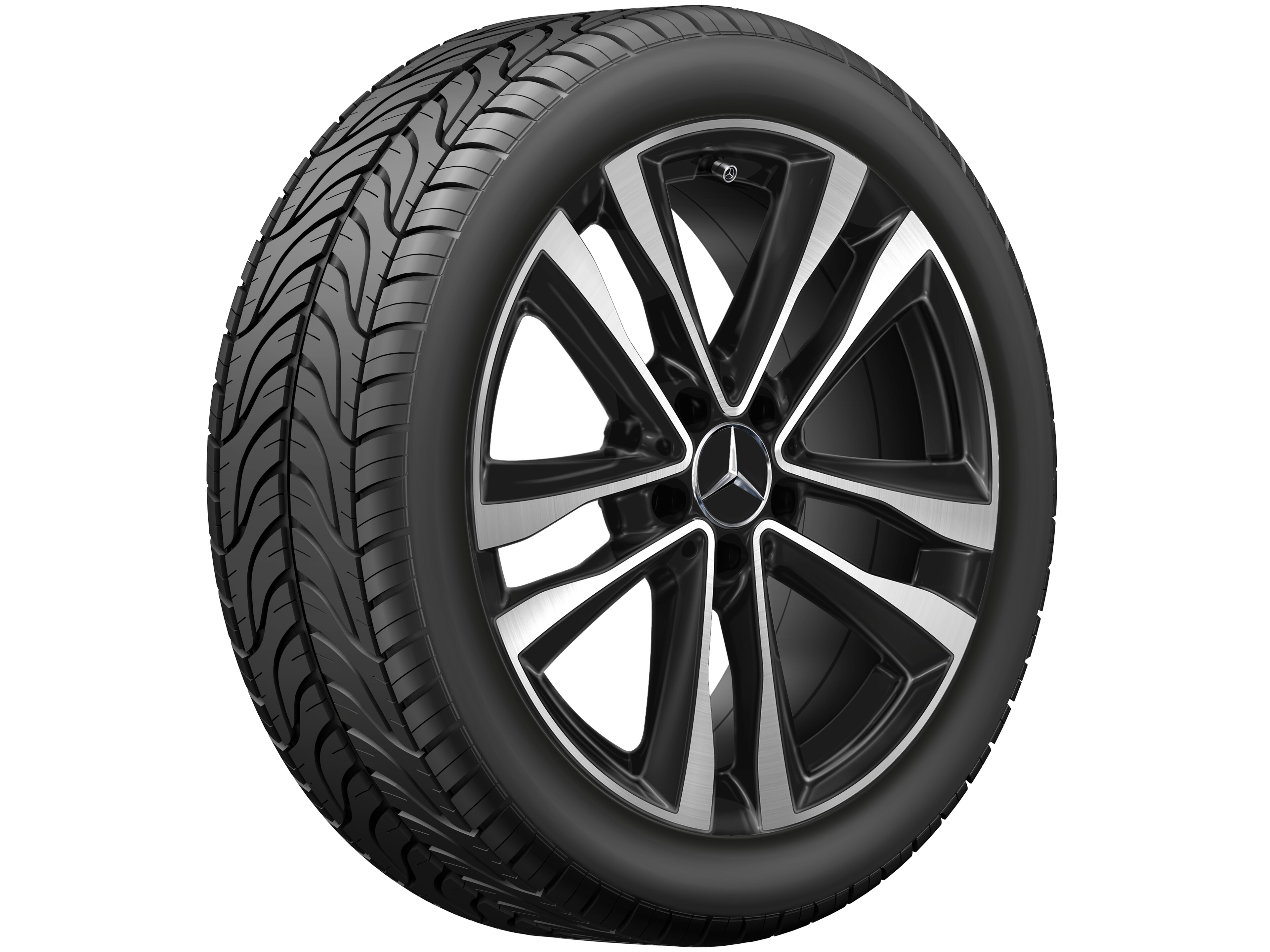 5-twin-spoke wheel, 45.7 cm (18-inch), High-sheen finish - 7,5 J x 18 ET 49, black, high-sheen