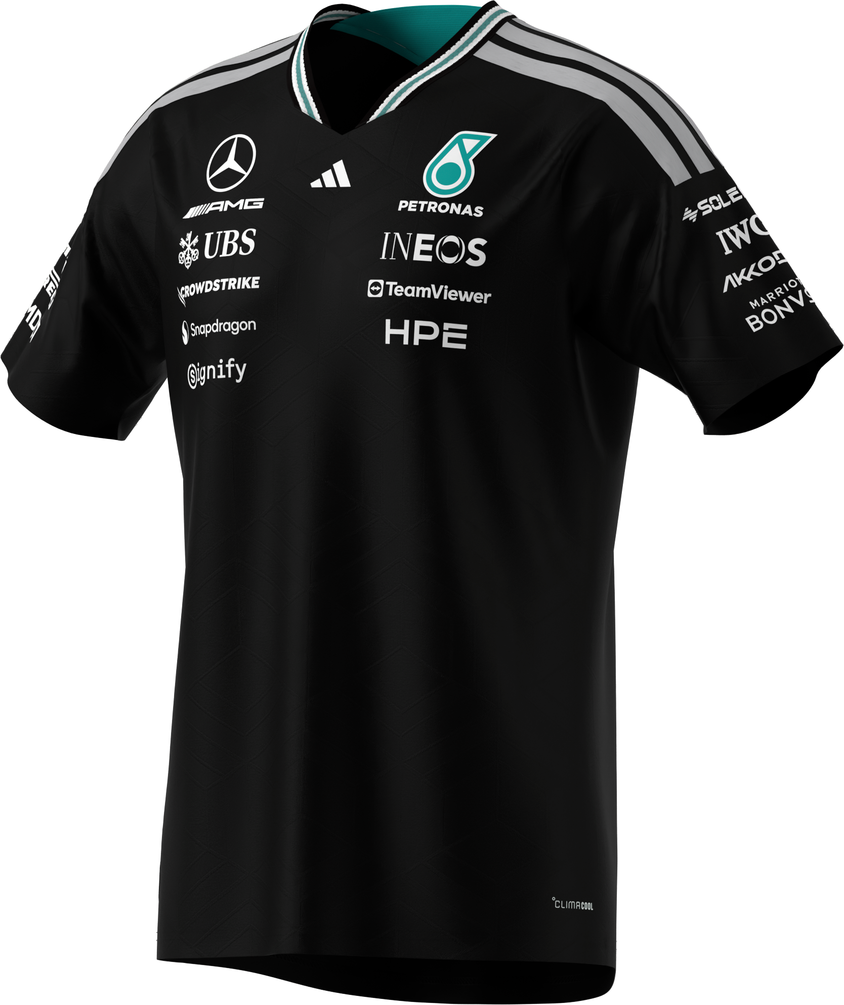 Men's T-shirt, Driver, authentic, Mercedes-AMG F1 - black, S