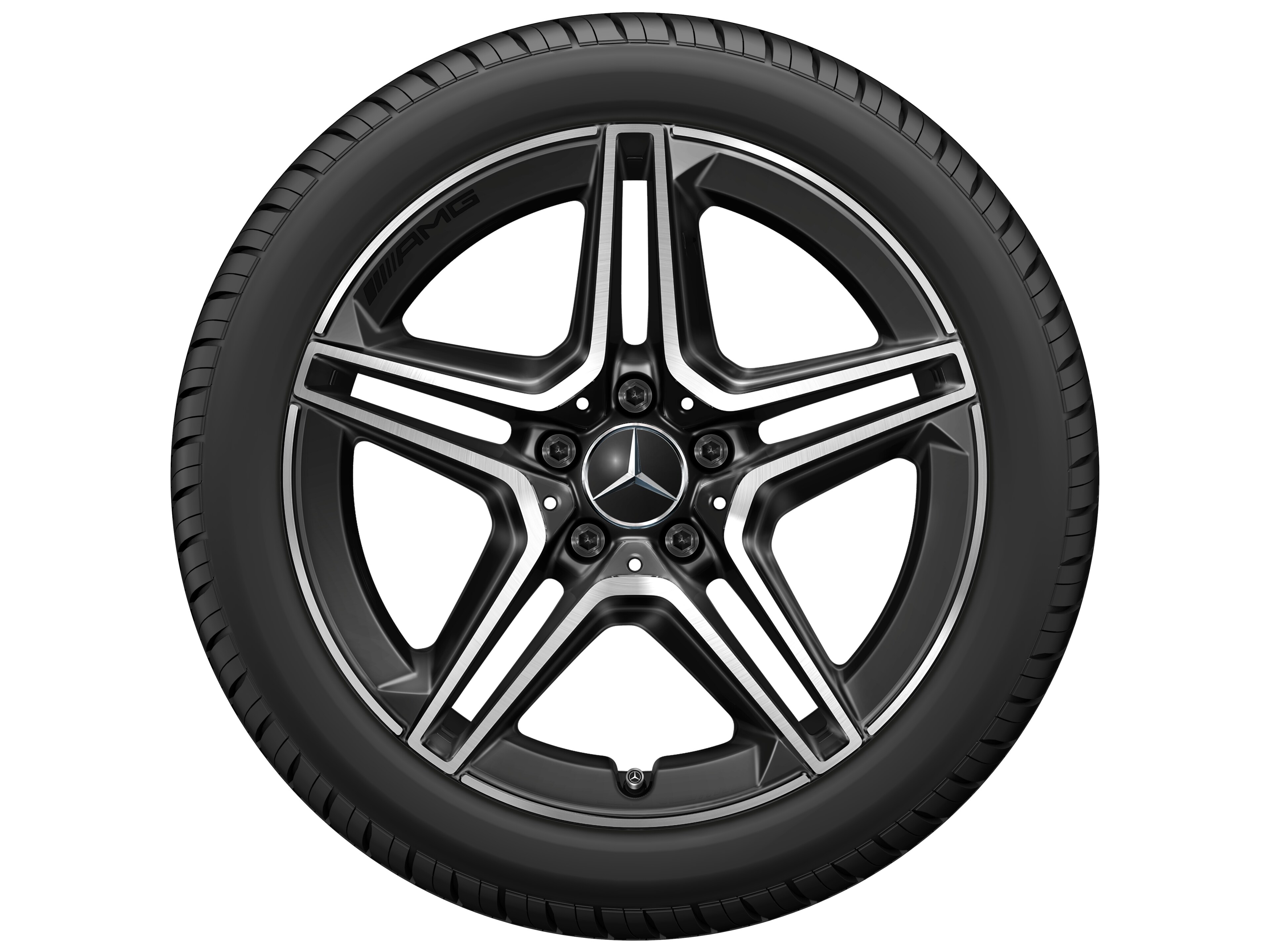 AMG 5-twin-spoke wheel, 45.7 cm (18-inch) - 8 J x 18 ET 40, black, high-sheen