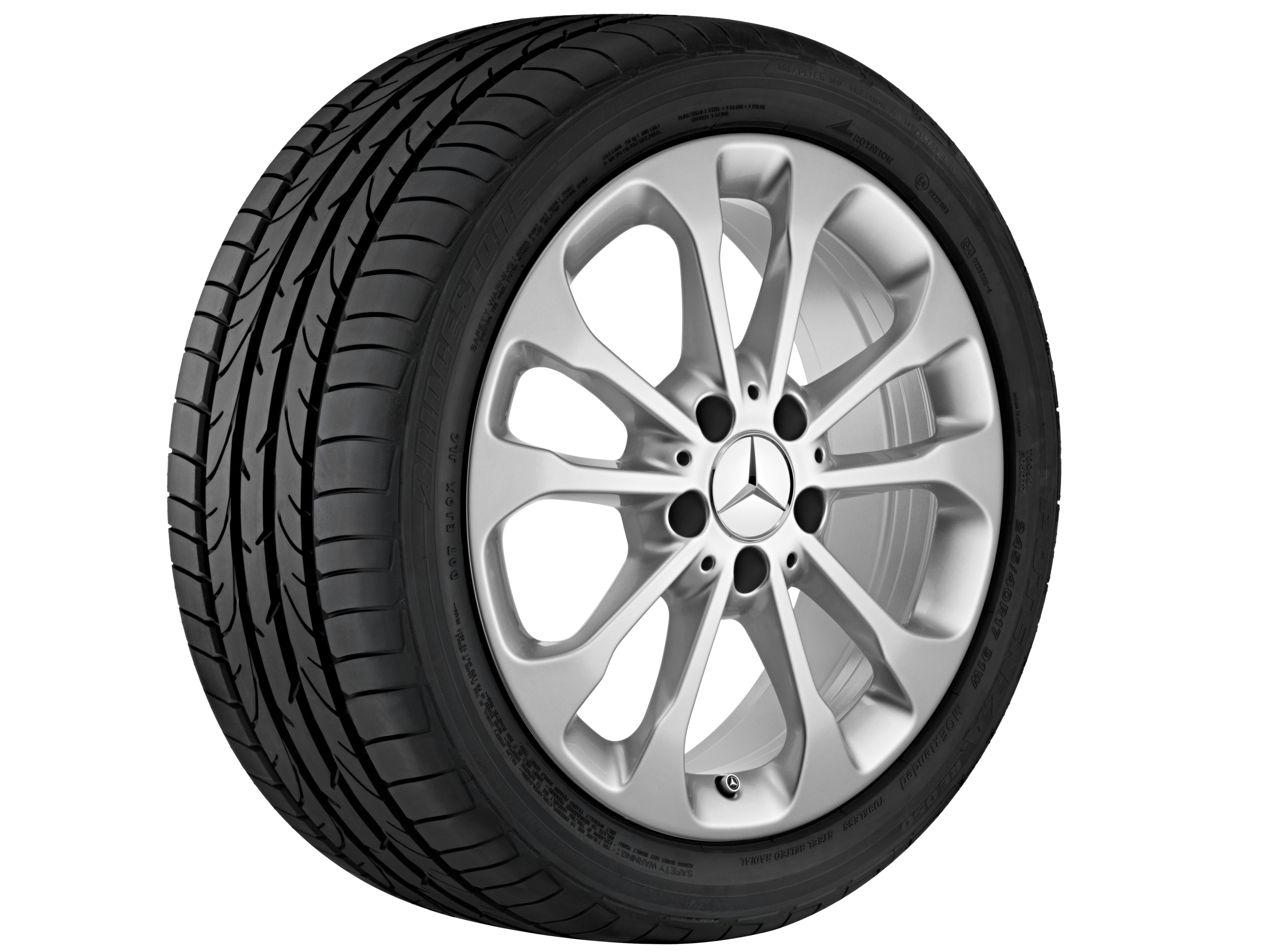 5-twin-spoke wheel, 43.2 cm (17-inch) - 6,5 J x 17 ET 38, vanadium silver, painted