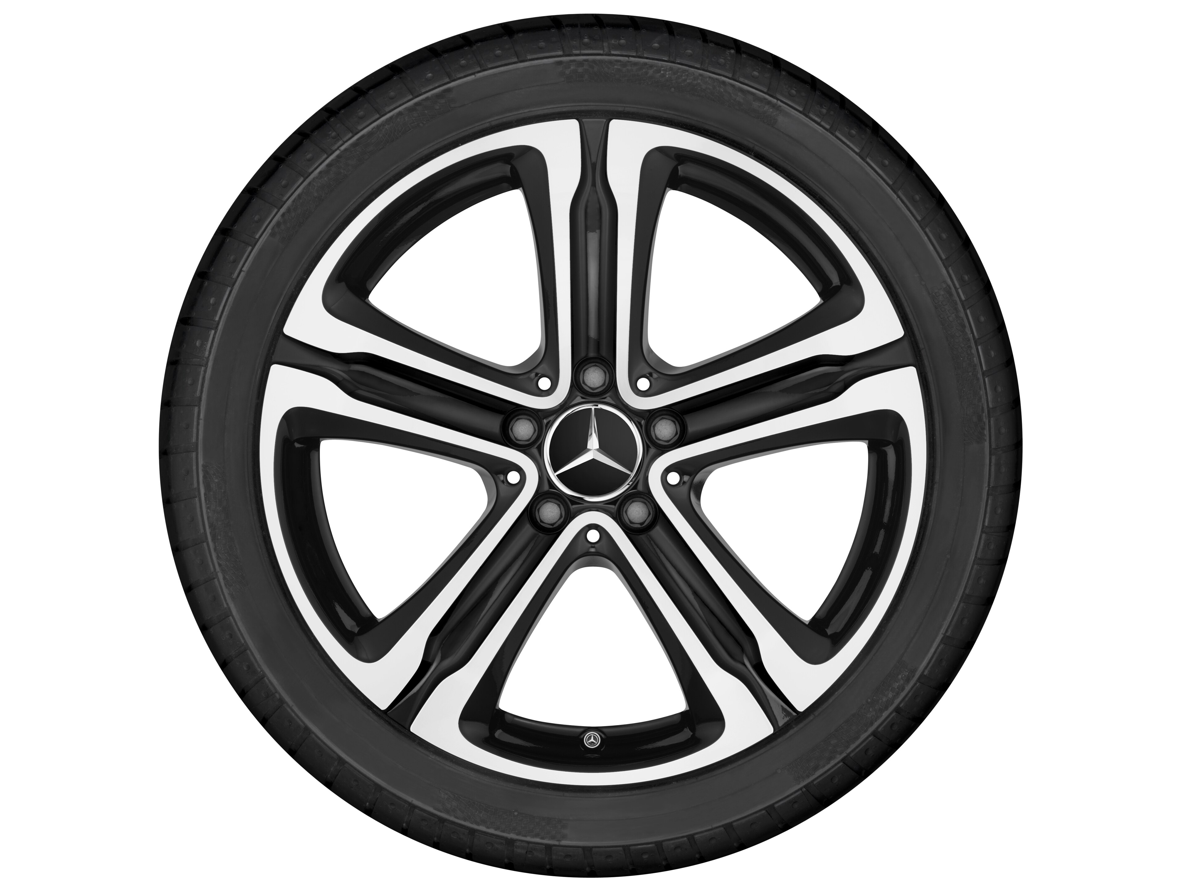 5-spoke wheel, 45.7 cm (18-inch) - 8 J x 18 ET 38, black, high-sheen