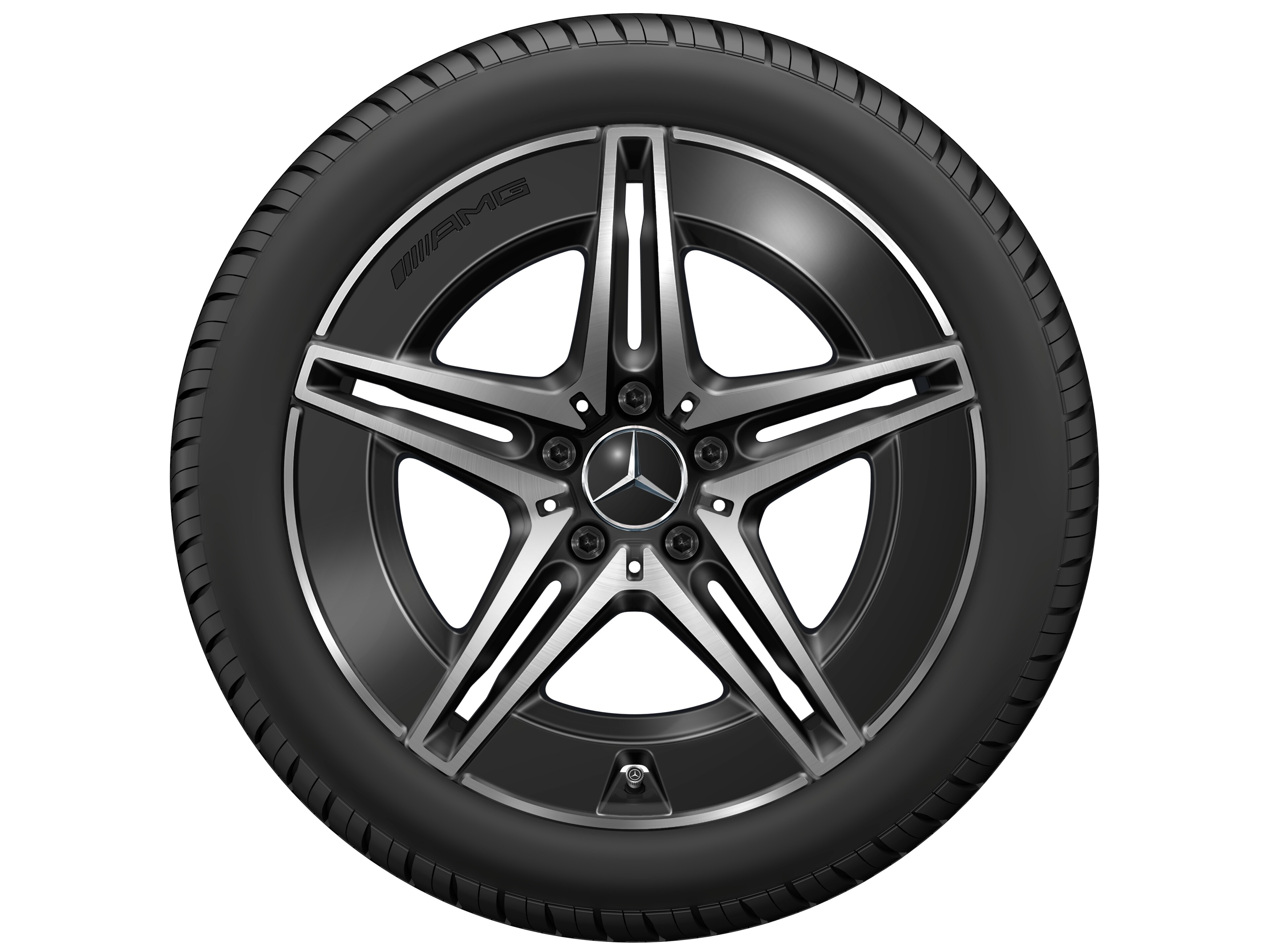 AMG 5-twin-spoke wheel, 45.7 cm (18-inch) - 7,5 J x 18 ET 40, black, high-sheen