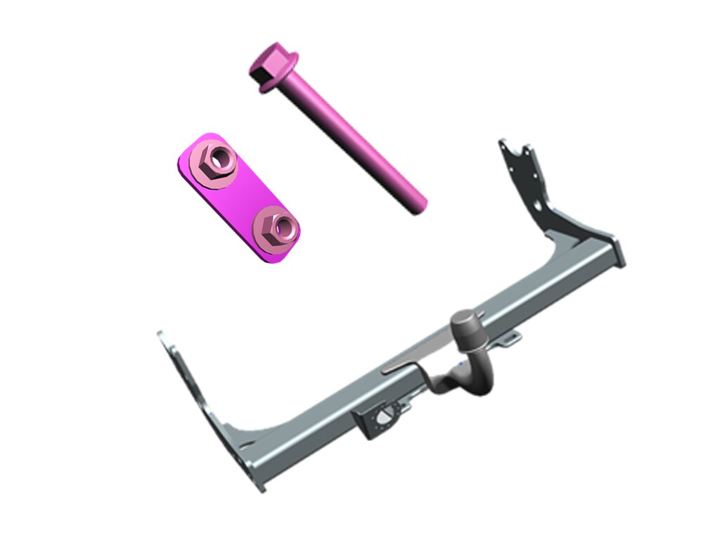 Trailer hitch, Crossmember, For panel van with A1-A2 W73 as 3.0 t; 3.5 t and 4.0 t - Steel, black