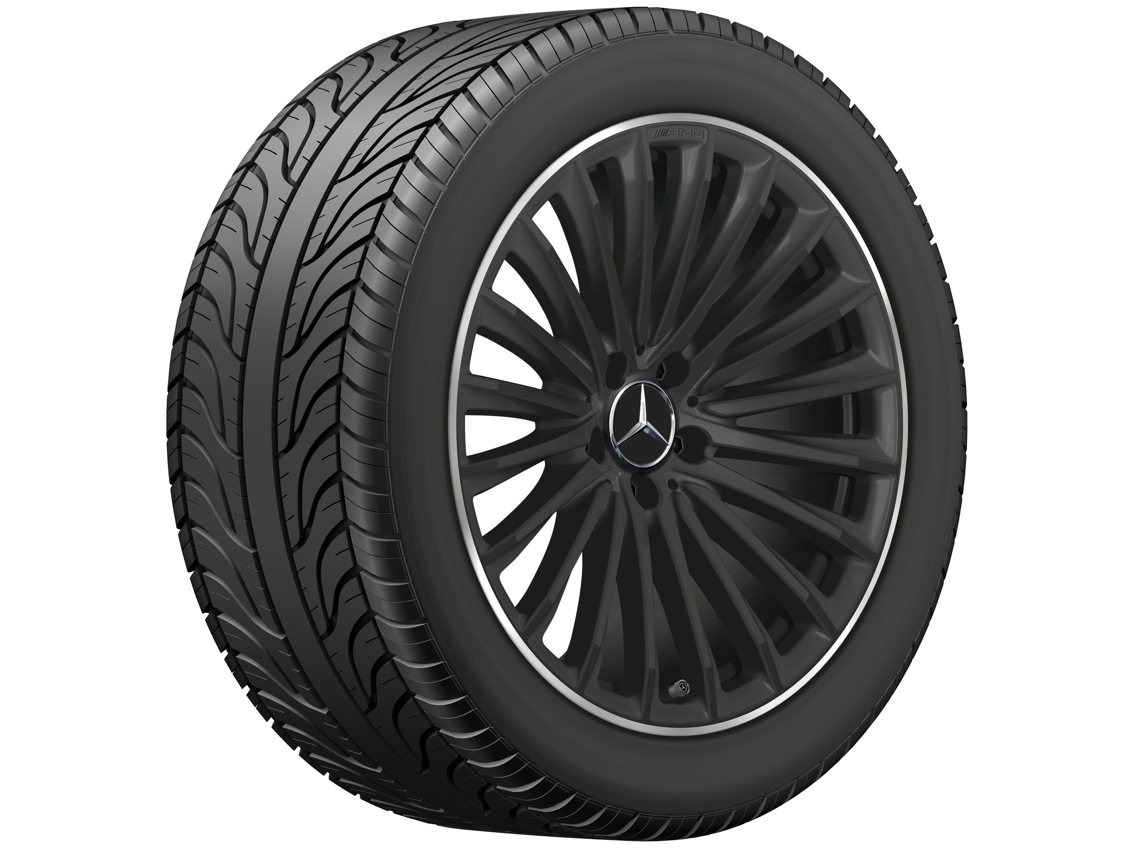 AMG multi-spoke wheel, 48.3 cm (19-inch) - 11 J x 19 ET 60,5, matt black, high-sheen rim flange