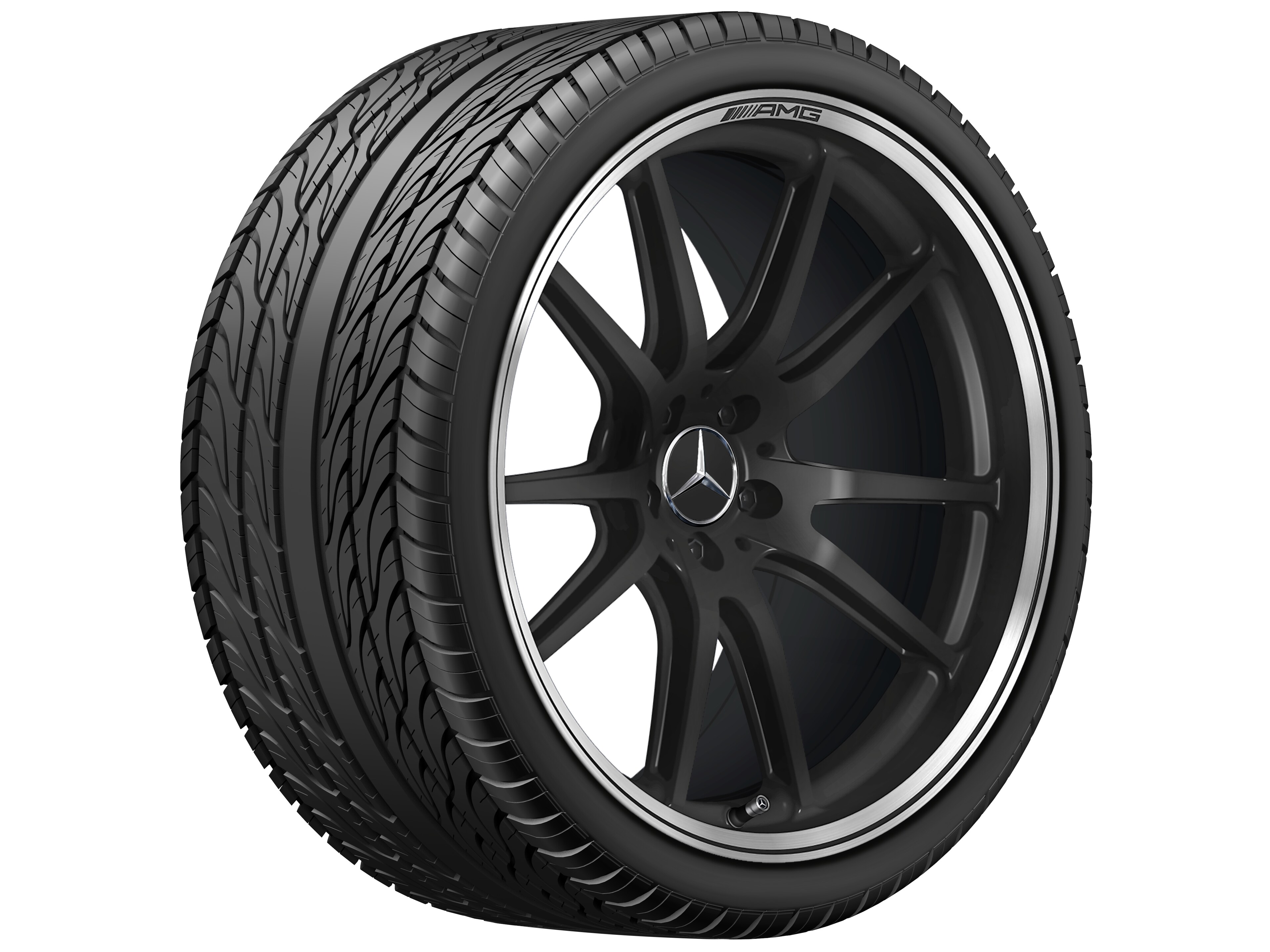 AMG 10-spoke design forged wheel, 53.3 cm (21-inch), High-sheen rim flange - 11,5 J x 21 ET 30, matt black