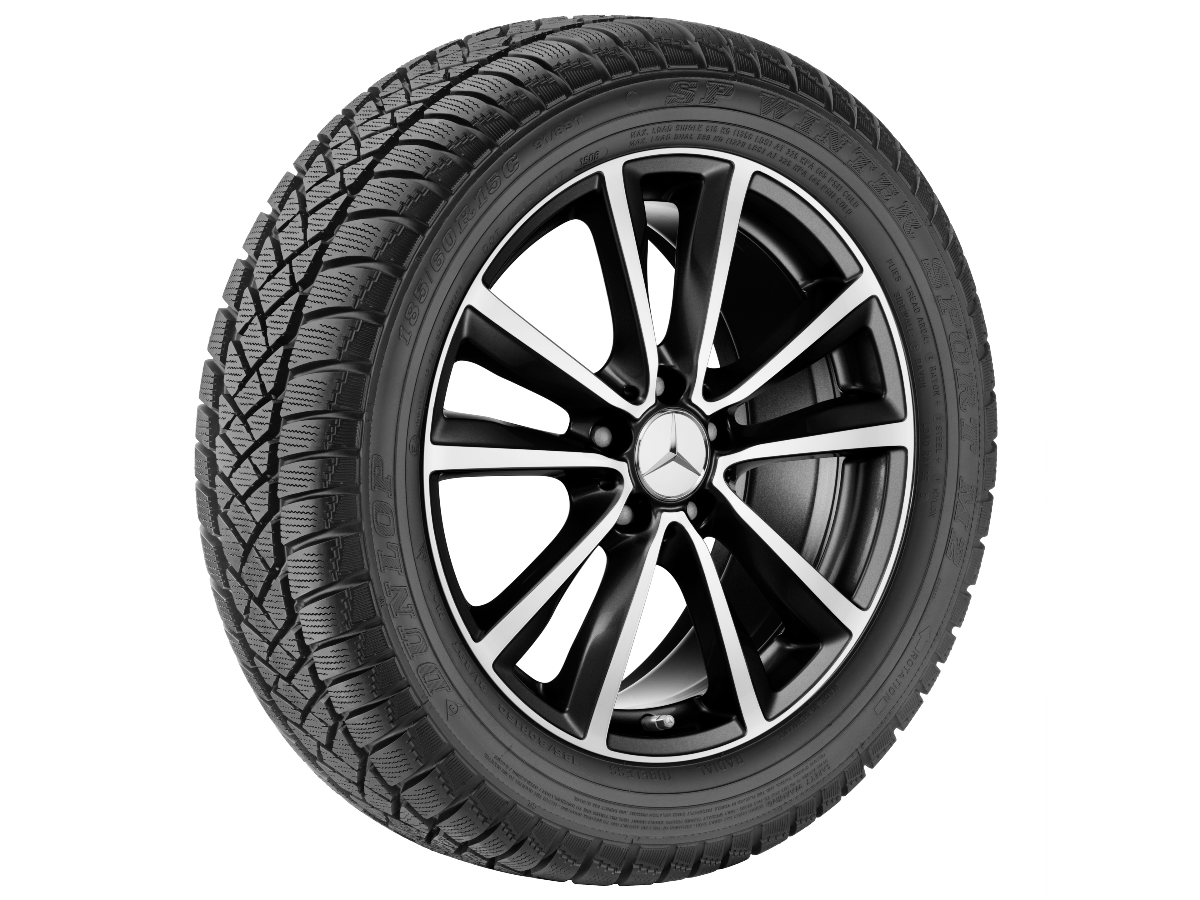 5-twin-spoke wheel, 45.7 cm (18-inch), High-sheen finish - 7,5 J x 18 ET 52, black, high-sheen