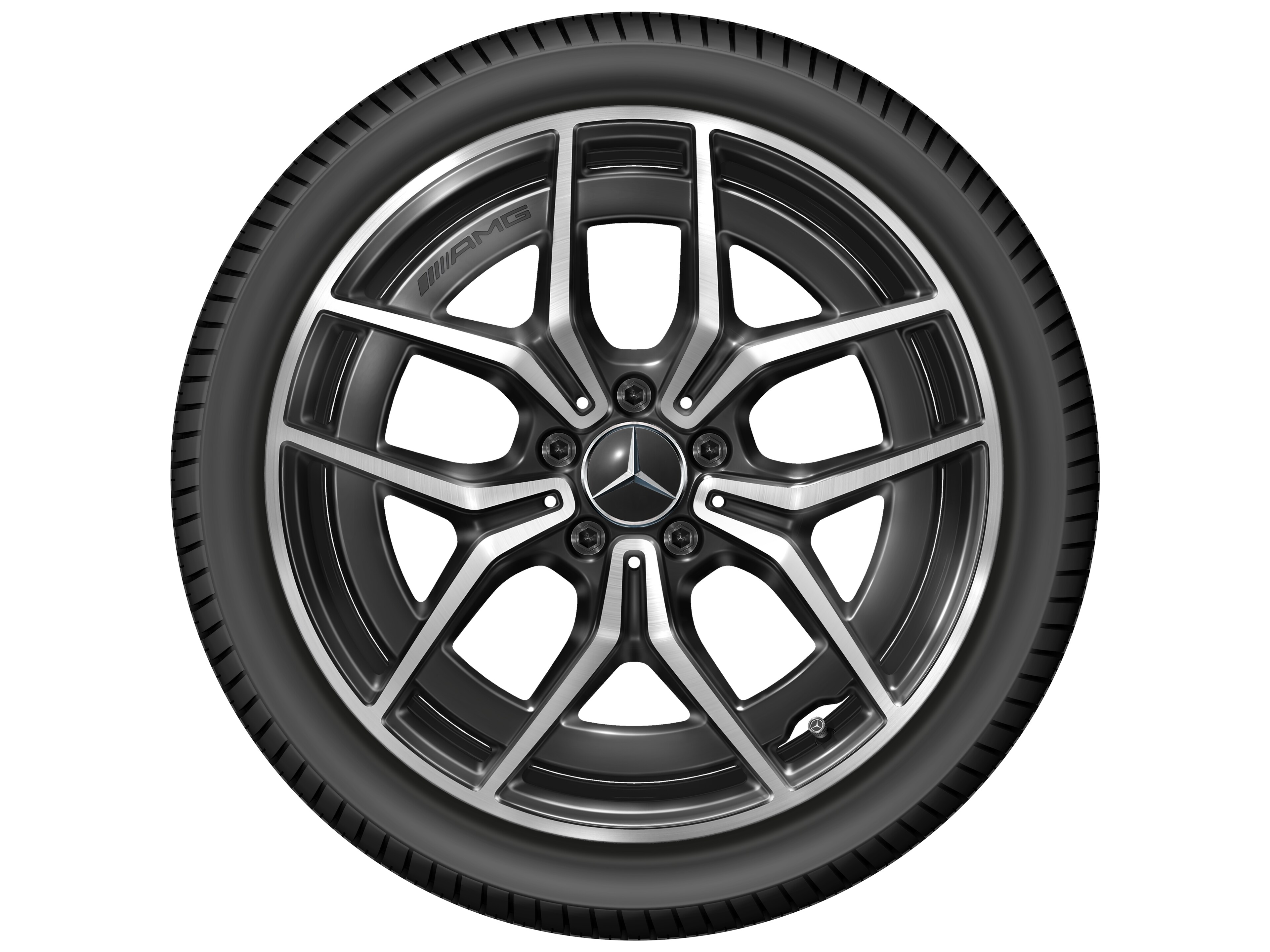 AMG 5-twin-spoke wheel, 48.3 cm (19-inch) - 7,5 J x 19 ET 40, black, high-sheen