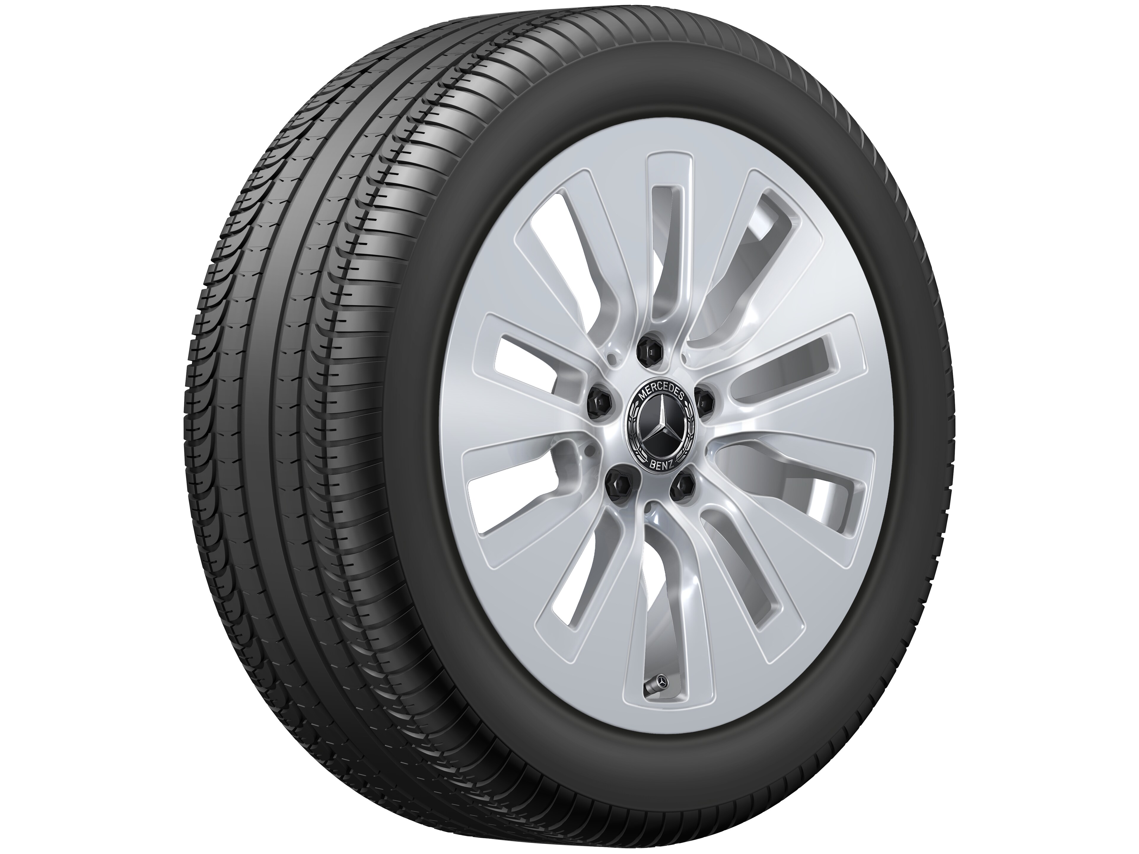 10-hole wheel, 43.2 cm (17-inch) - 7 J x 17 ET 44,5, vanadium silver, painted