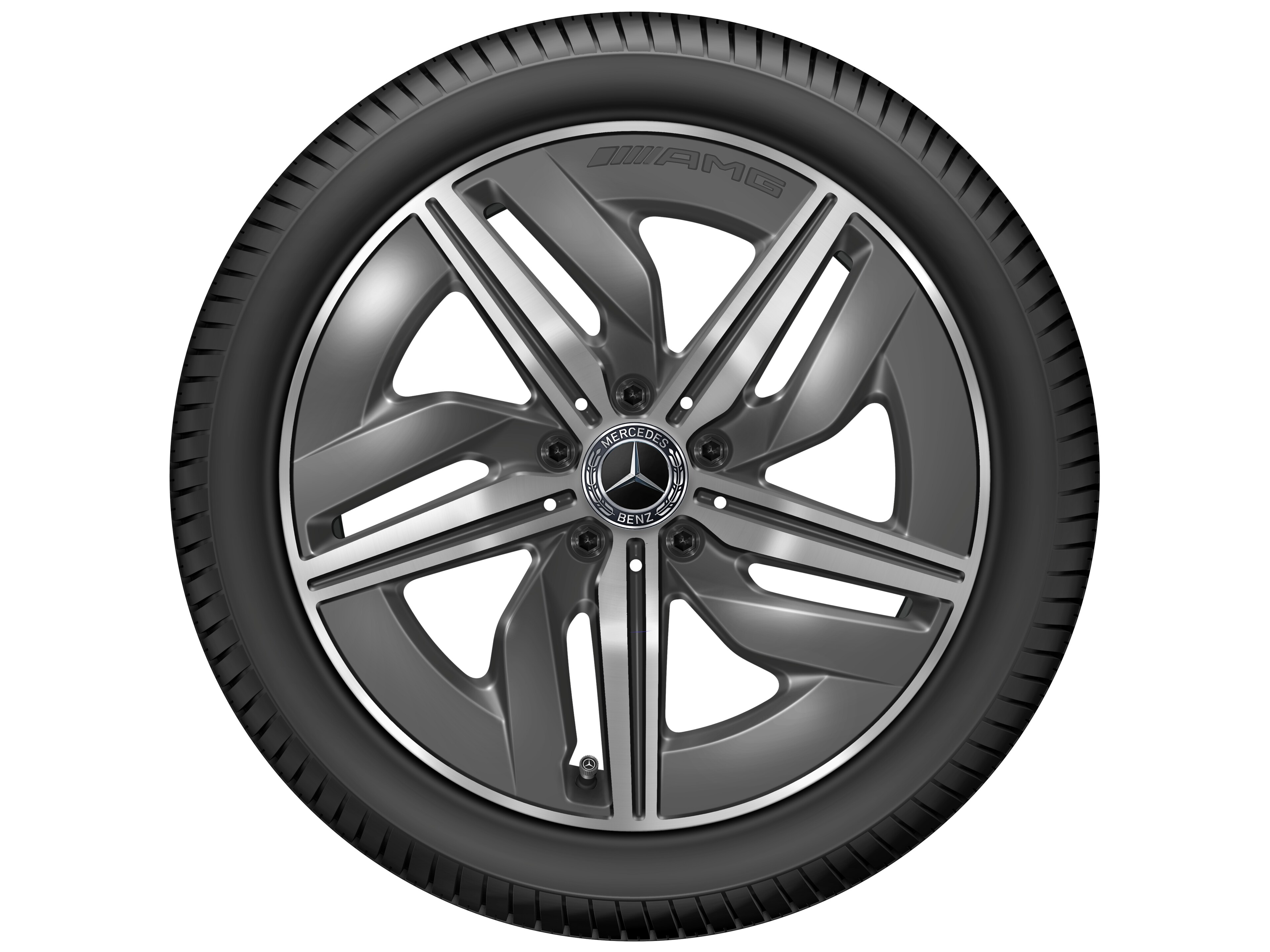 AMG 5-spoke wheel, 45.7 cm (18-inch) - 9 J x 18 ET 66, tantalite grey, high-sheen