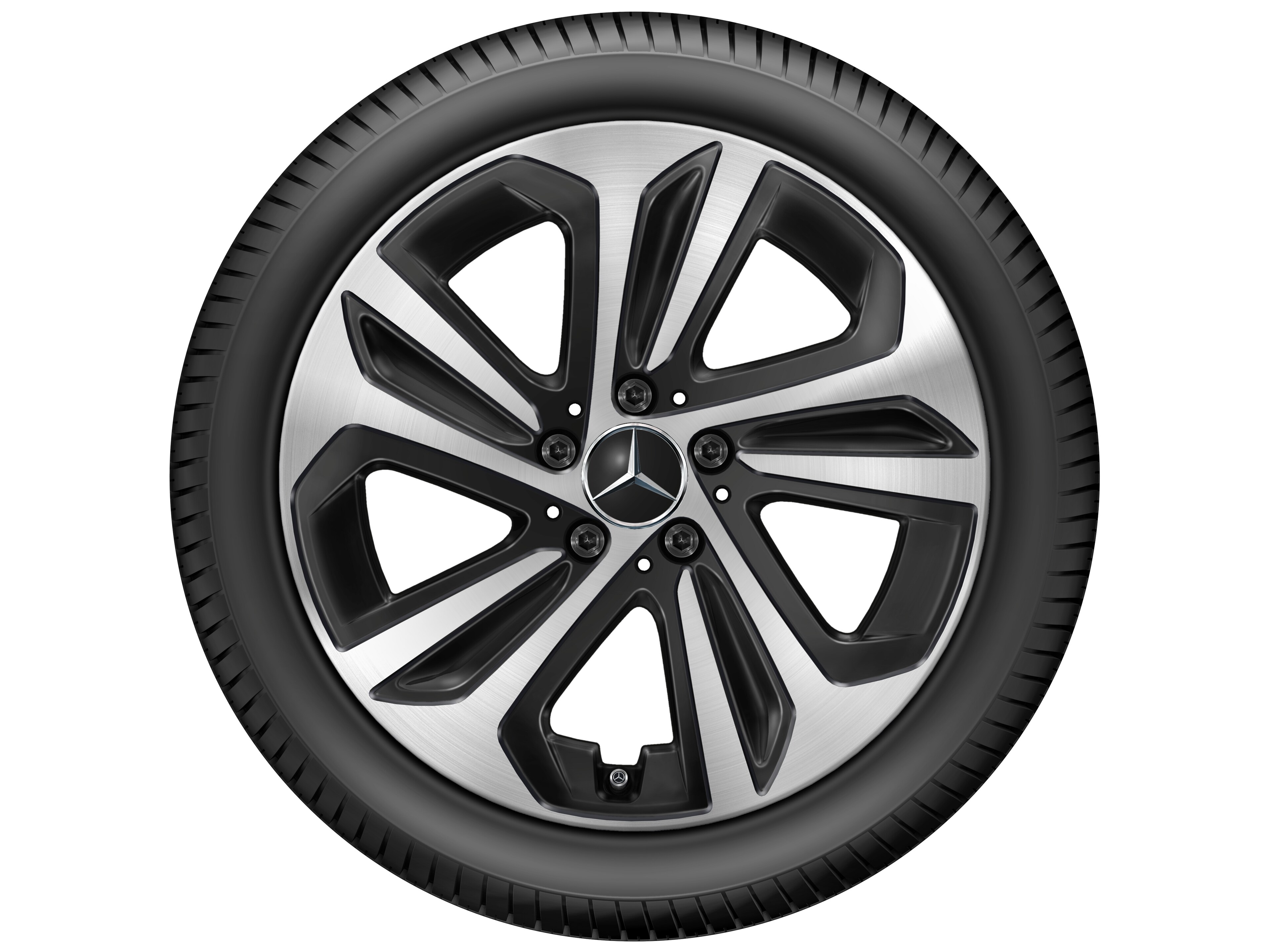5-spoke wheel, Aero, 45.7 cm (18-inch), High-sheen finish - 7,5 J x 18 ET 49, black, high-sheen