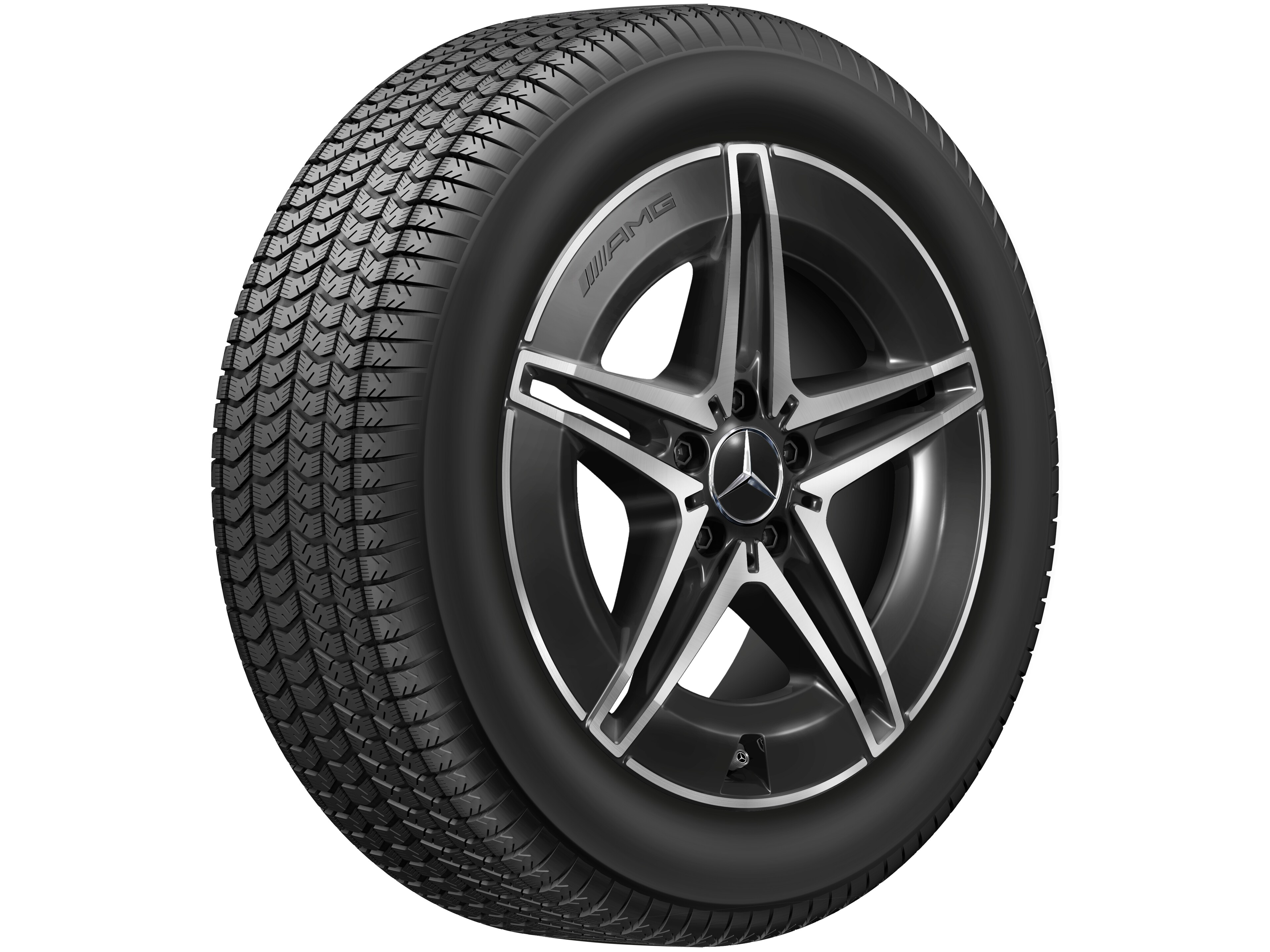 AMG 5-twin-spoke wheel, 45.7 cm (18-inch) - 9 J x 18 ET 58,5, black, high-sheen