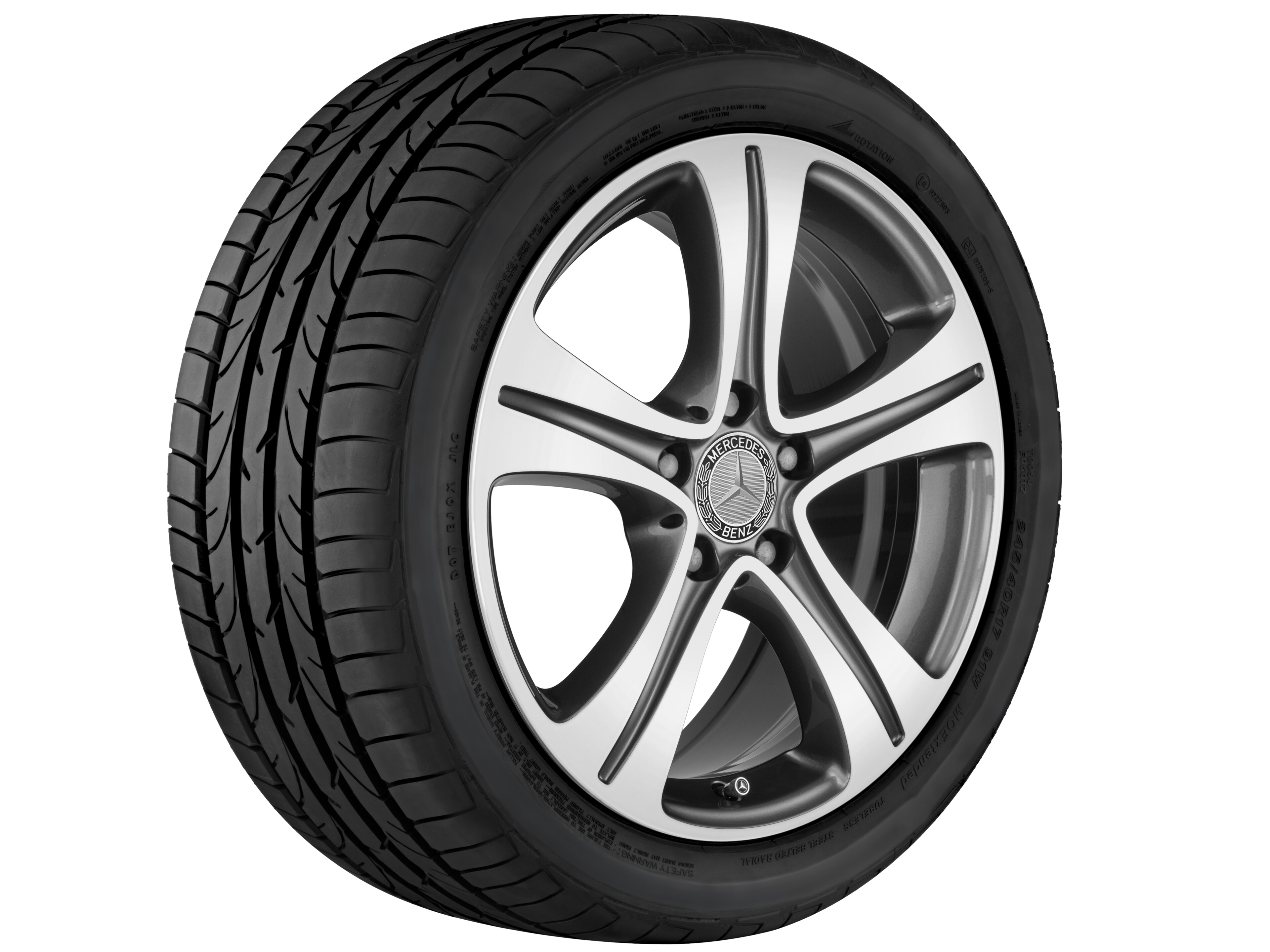 5-spoke wheel, 45.7 cm (18-inch) - 8 J x 18 ET 43, tremolite metallic, high-sheen