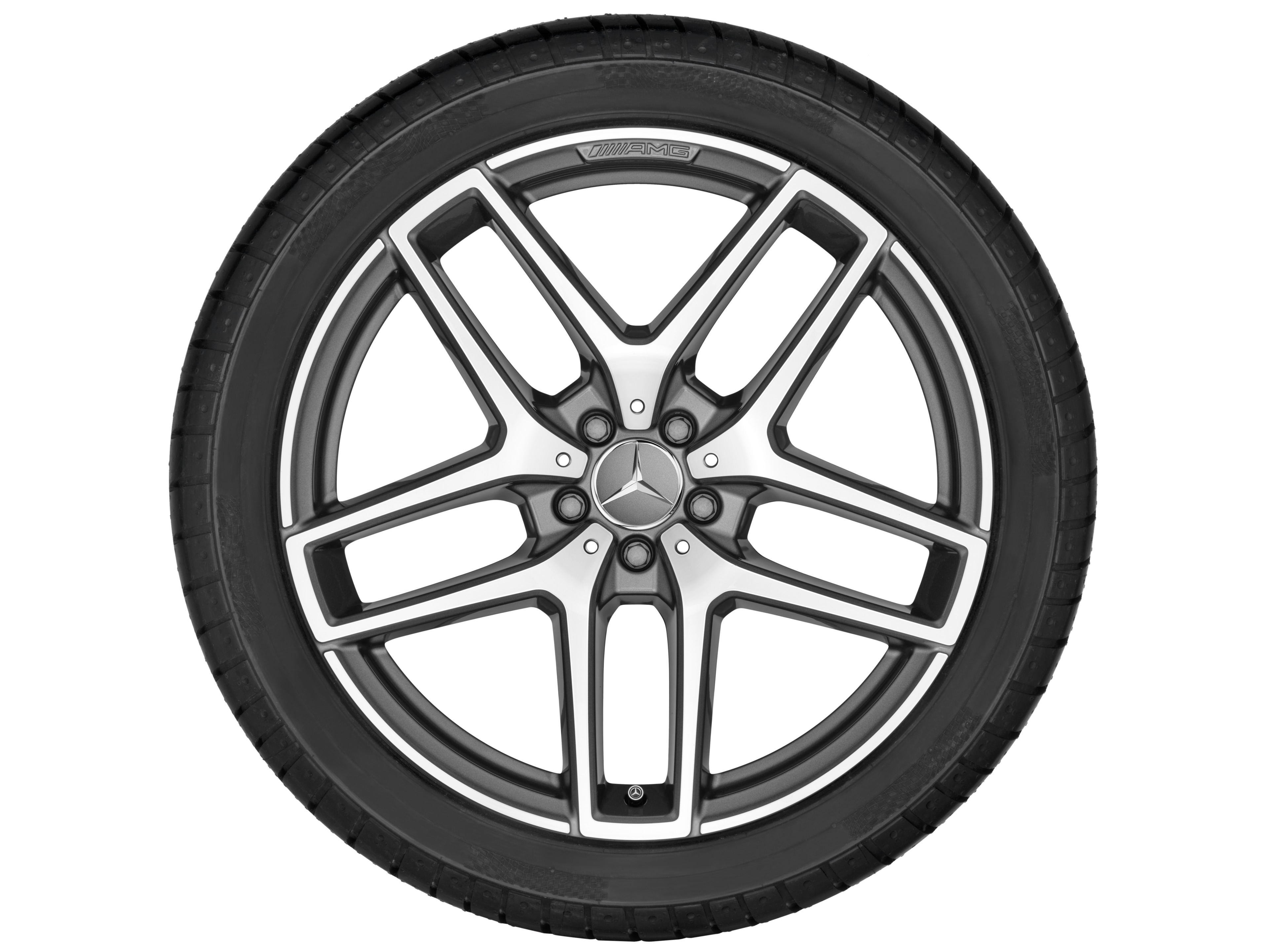 AMG 5-twin-spoke wheel, 53.3 cm (21-inch) - 11 J x 21 ET 38, titanium grey, high-sheen