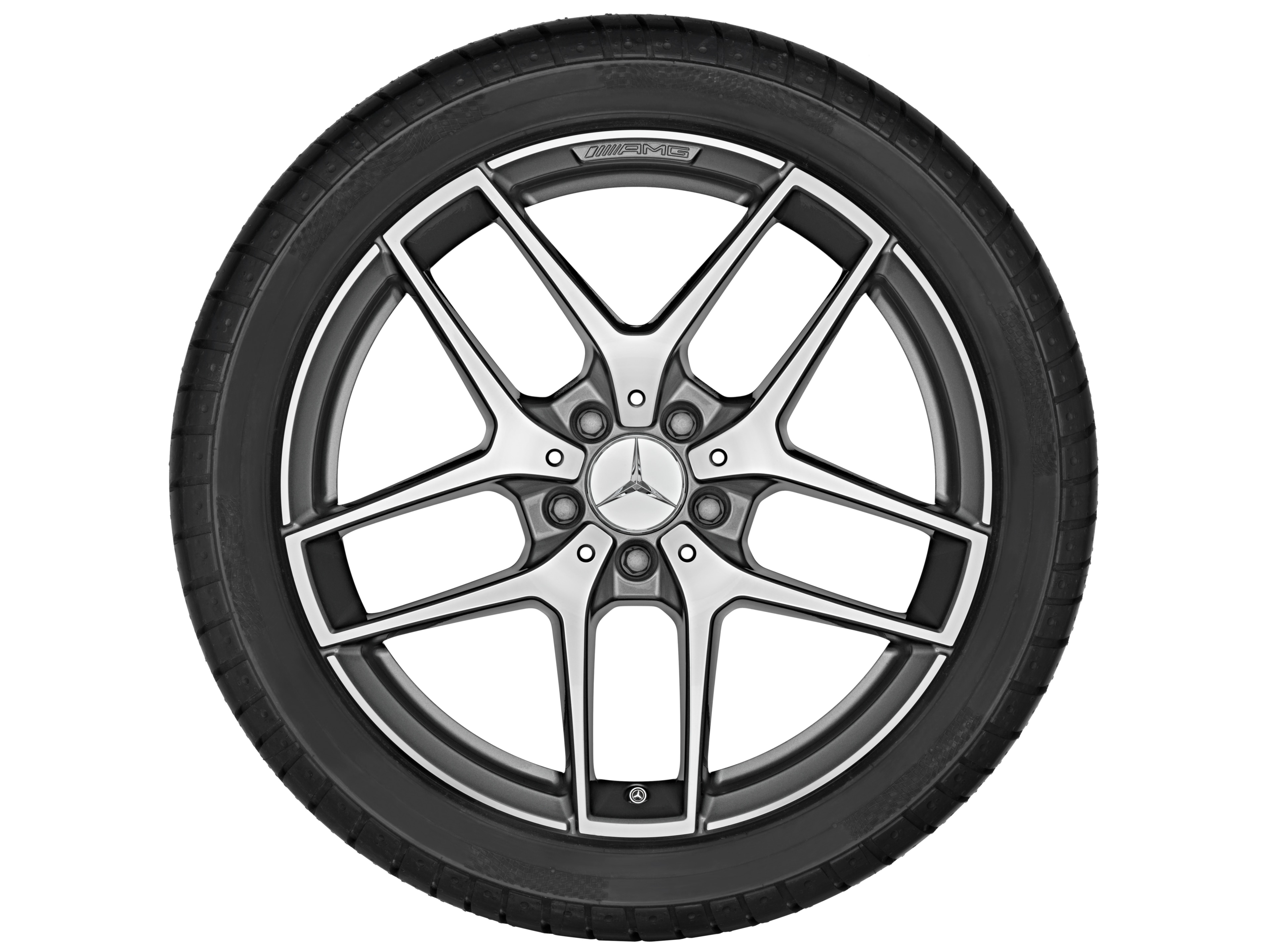 AMG 5-twin-spoke wheel, 48.3 cm (19-inch) - 8 J x 19 ET 43,7, titanium grey, high-sheen