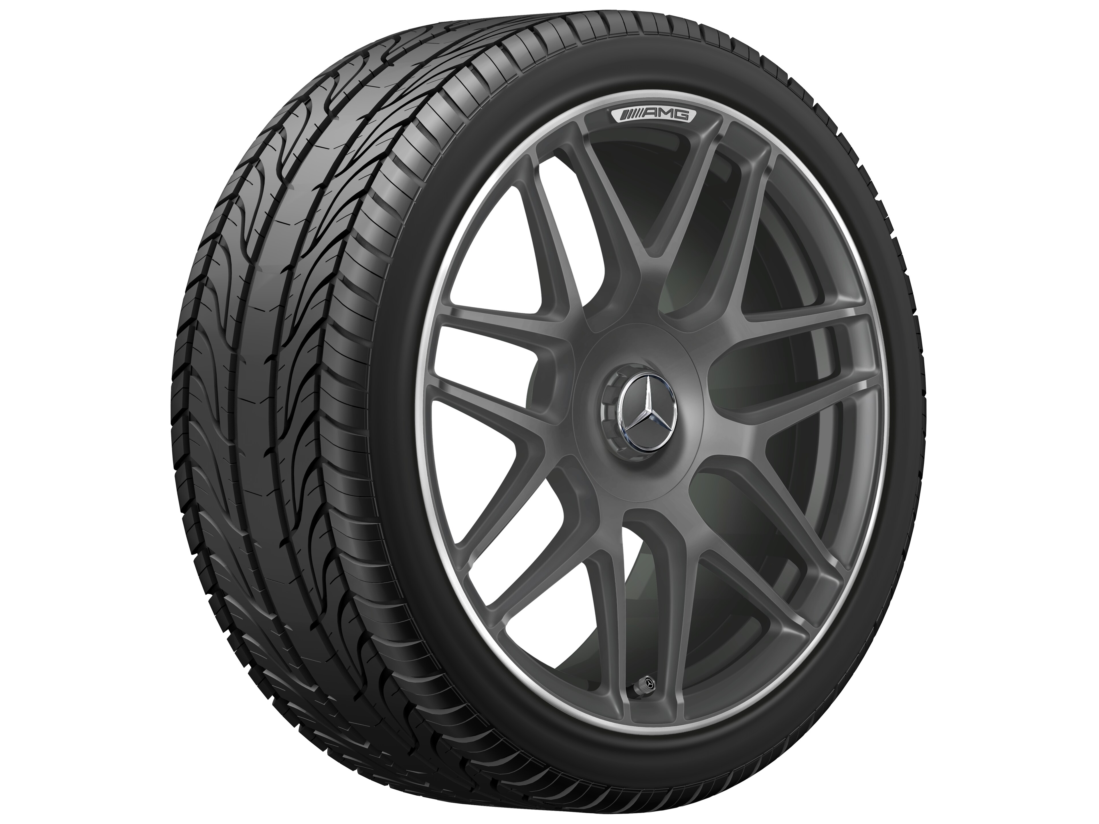 AMG forged wheel in cross-spoke design, 48.3 cm (19-inch) - 9 J x 19 ET 52, tantalite grey, high-sheen