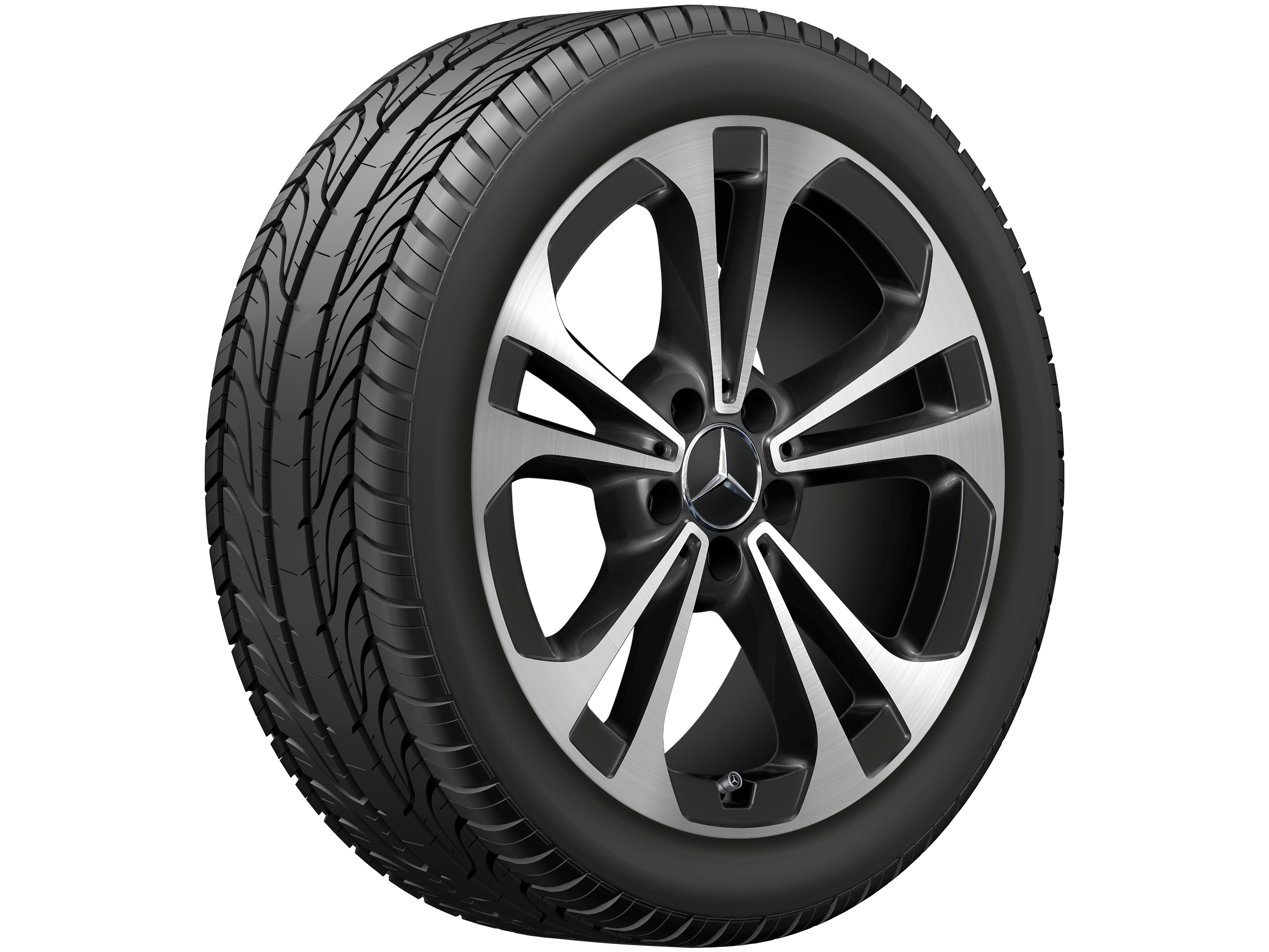 5-twin-spoke wheel, Aero, 45.7 cm (18-inch), High-sheen finish - 7,5 J x 18 ET 40, black, high-sheen