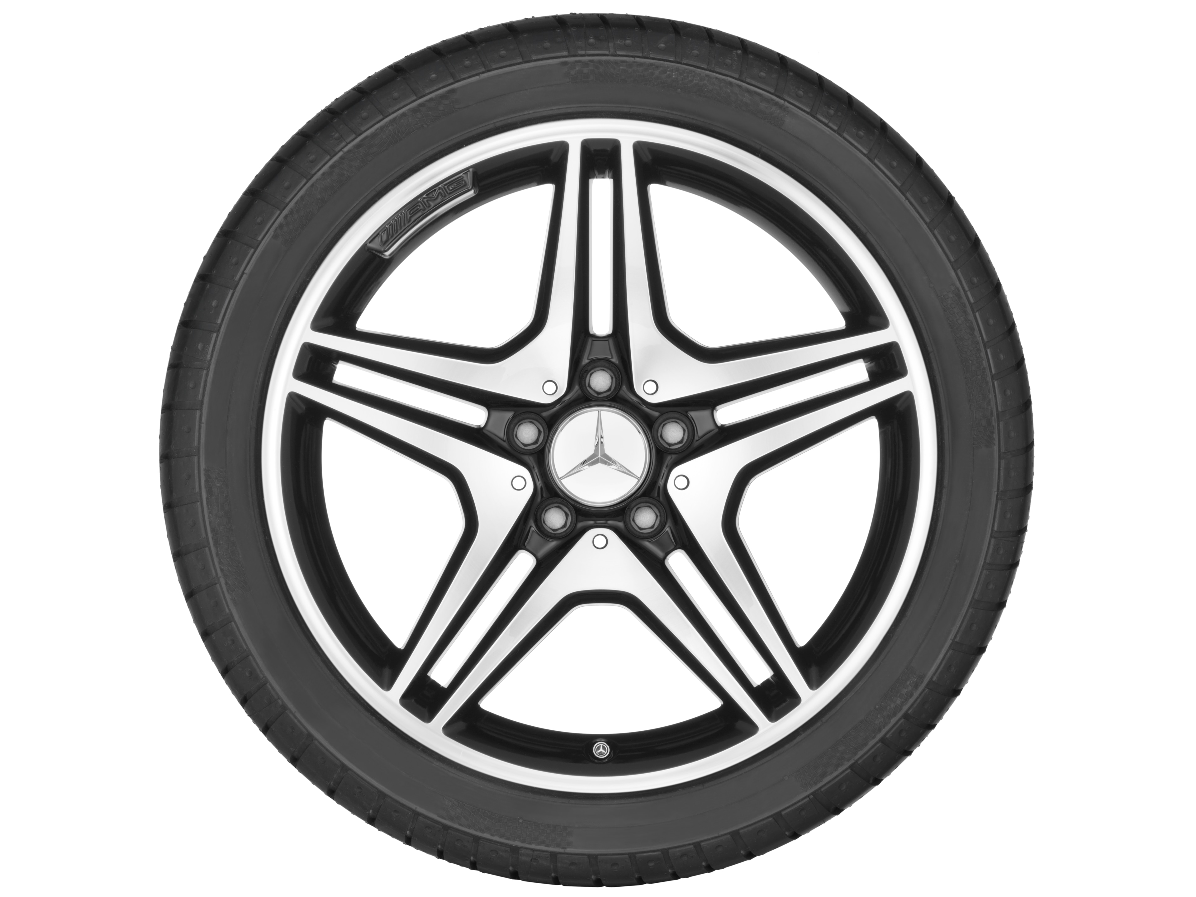 AMG 5-twin-spoke wheel, 45.7 cm (18-inch) - 7,5 J x 18 ET 52, black, high-sheen