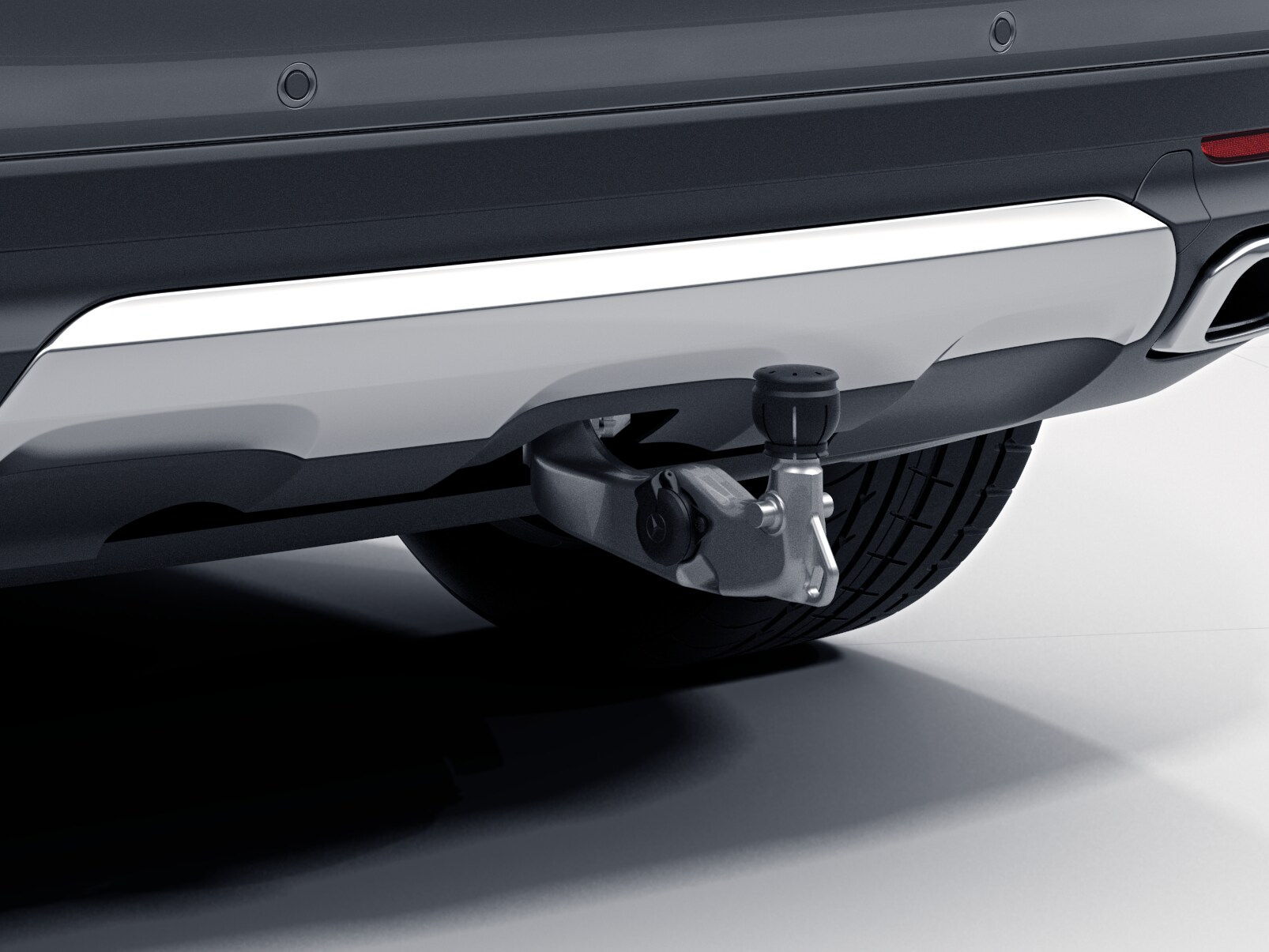 Trailer hitch, fully power-adjustable tilt-down, without electrical set, ECE - Steel
