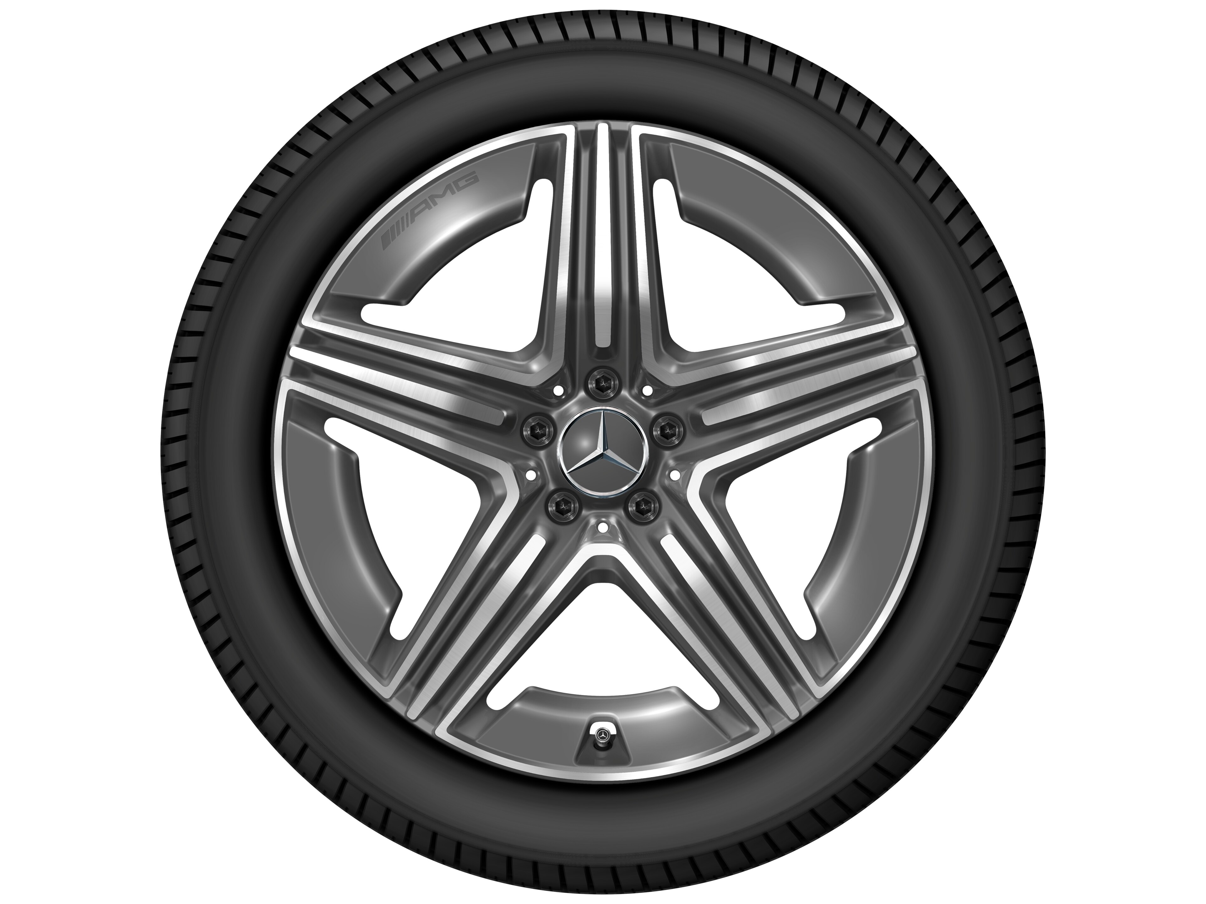 AMG 5-twin-spoke wheel, 50.8 cm (20-inch) - 9,5 J x 20 ET 35,5, tantalite grey, high-sheen