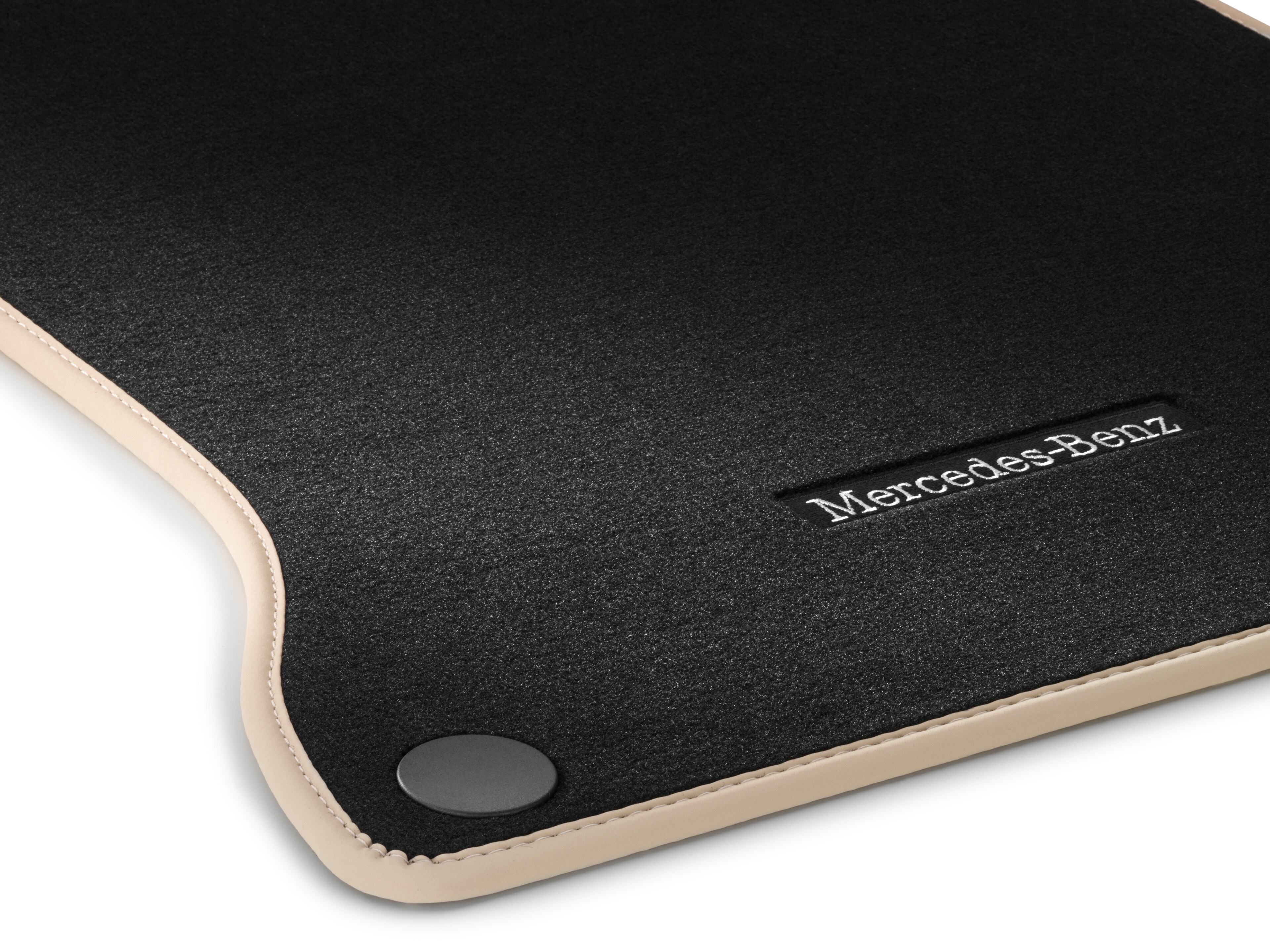 Velour floor mats CLASSIC, Set, Set of 4 - LHD, black / como beige, Comobeige edging