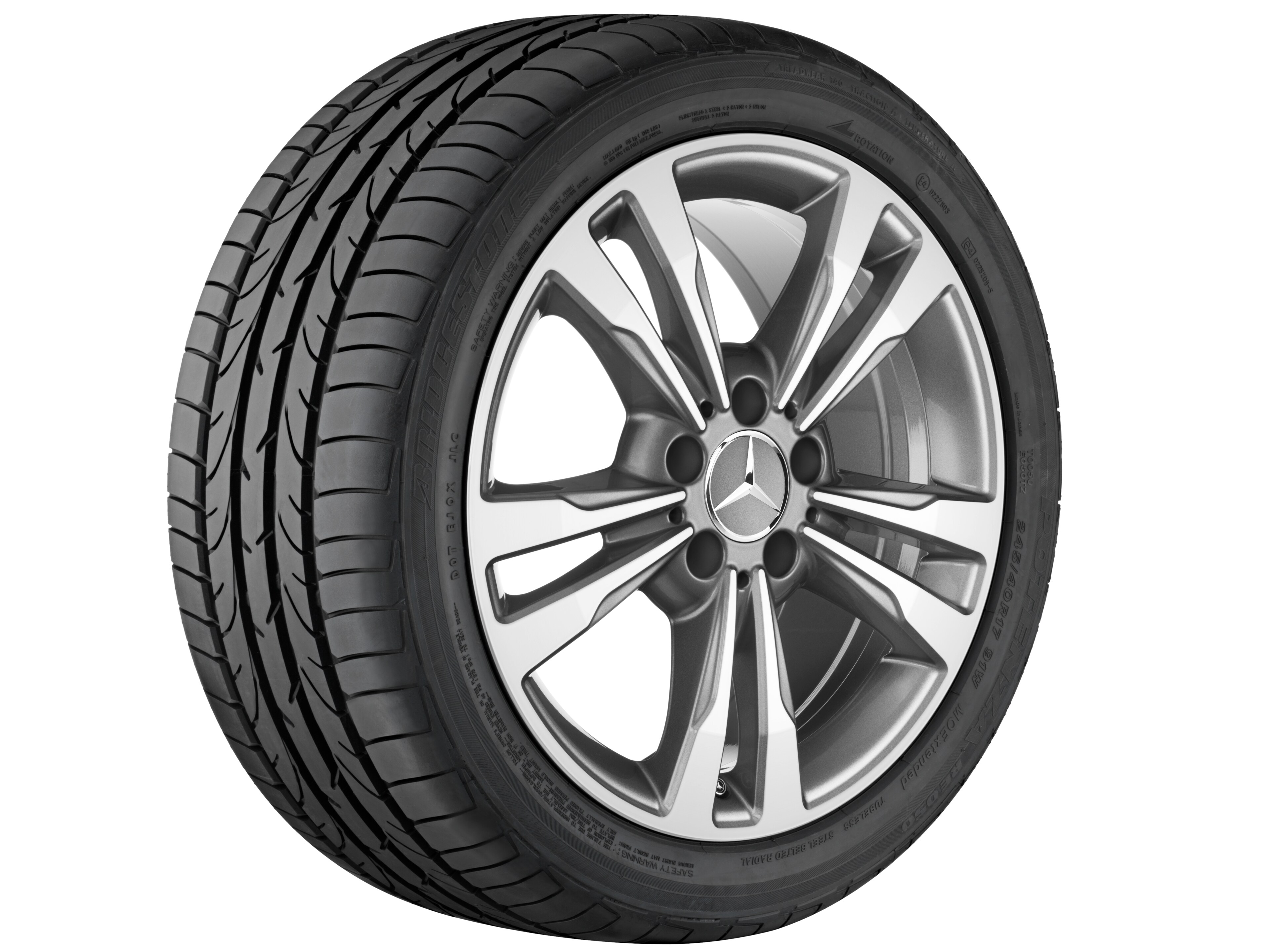 5-twin-spoke wheel, 43.2 cm (17-inch), High-sheen finish - 8 J x 17 ET 48, himalaya grey, high-sheen