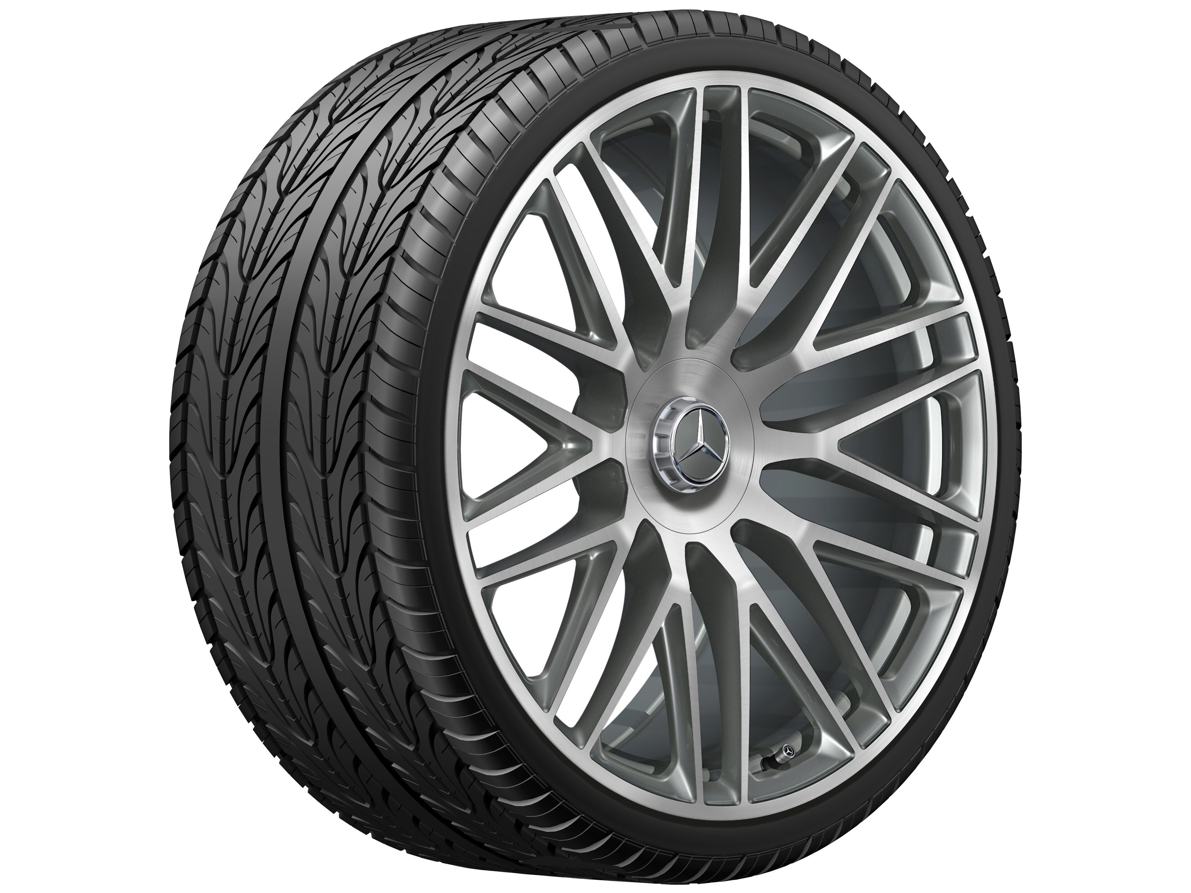 AMG multi-spoke forged wheel, 58.4 cm (23-inch) - 10 J x 23 ET 45, titanium grey, high-sheen