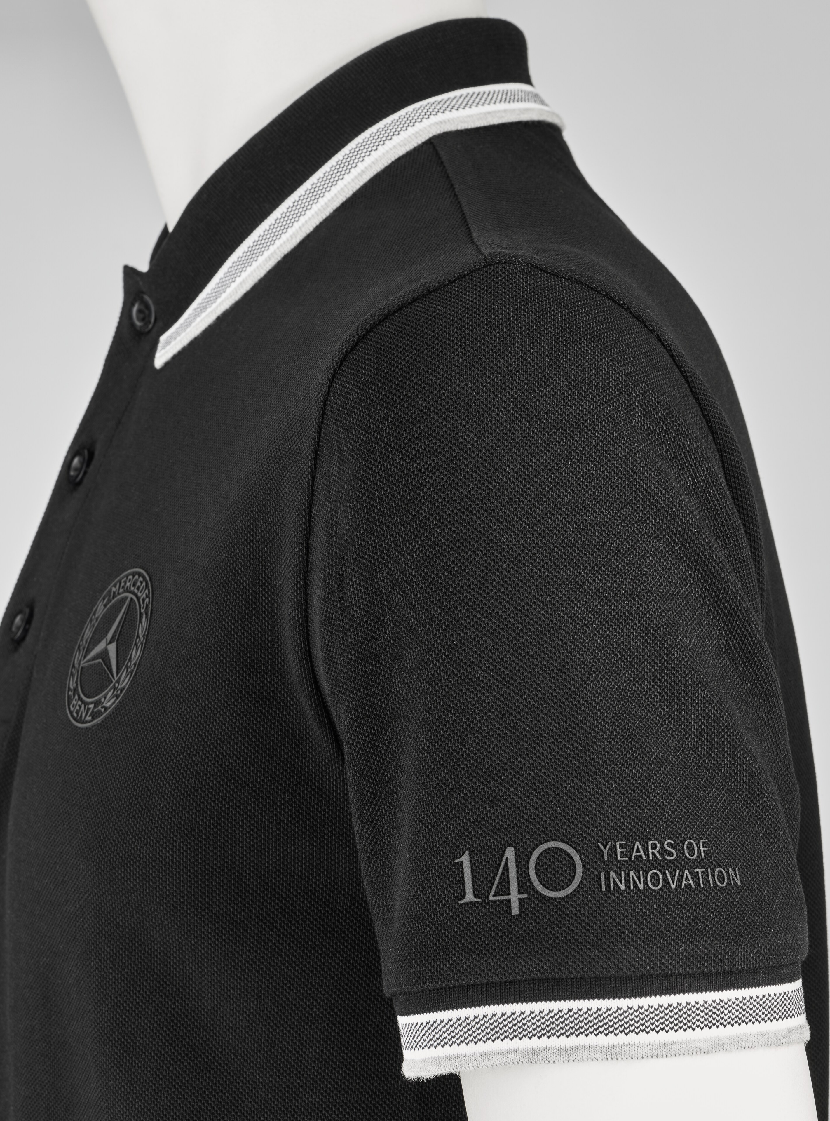 Men's polo shirt, 140 years - black, XXL