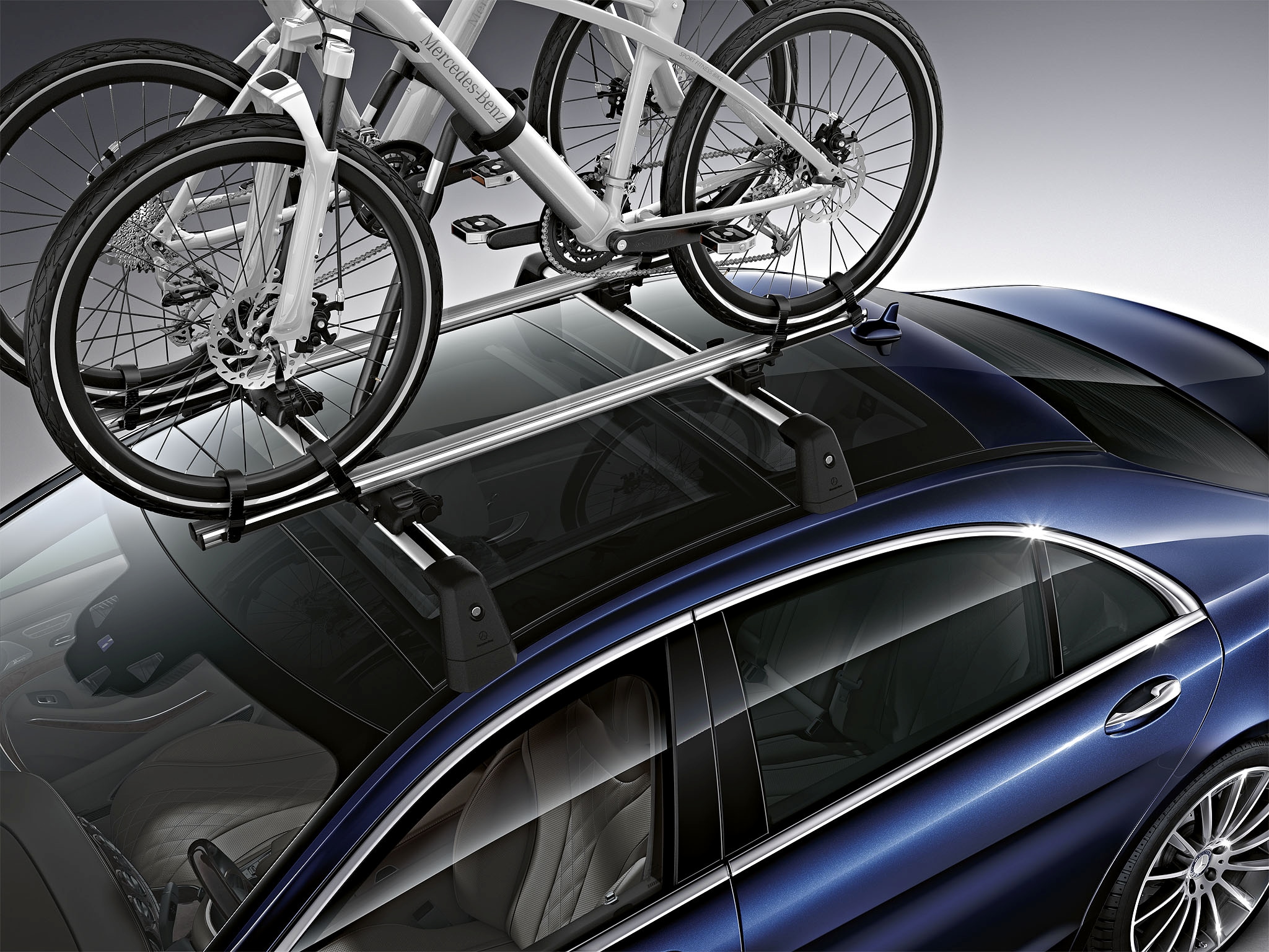 Bicycle rack - Aluminium / Plastic, silver-coloured / black
