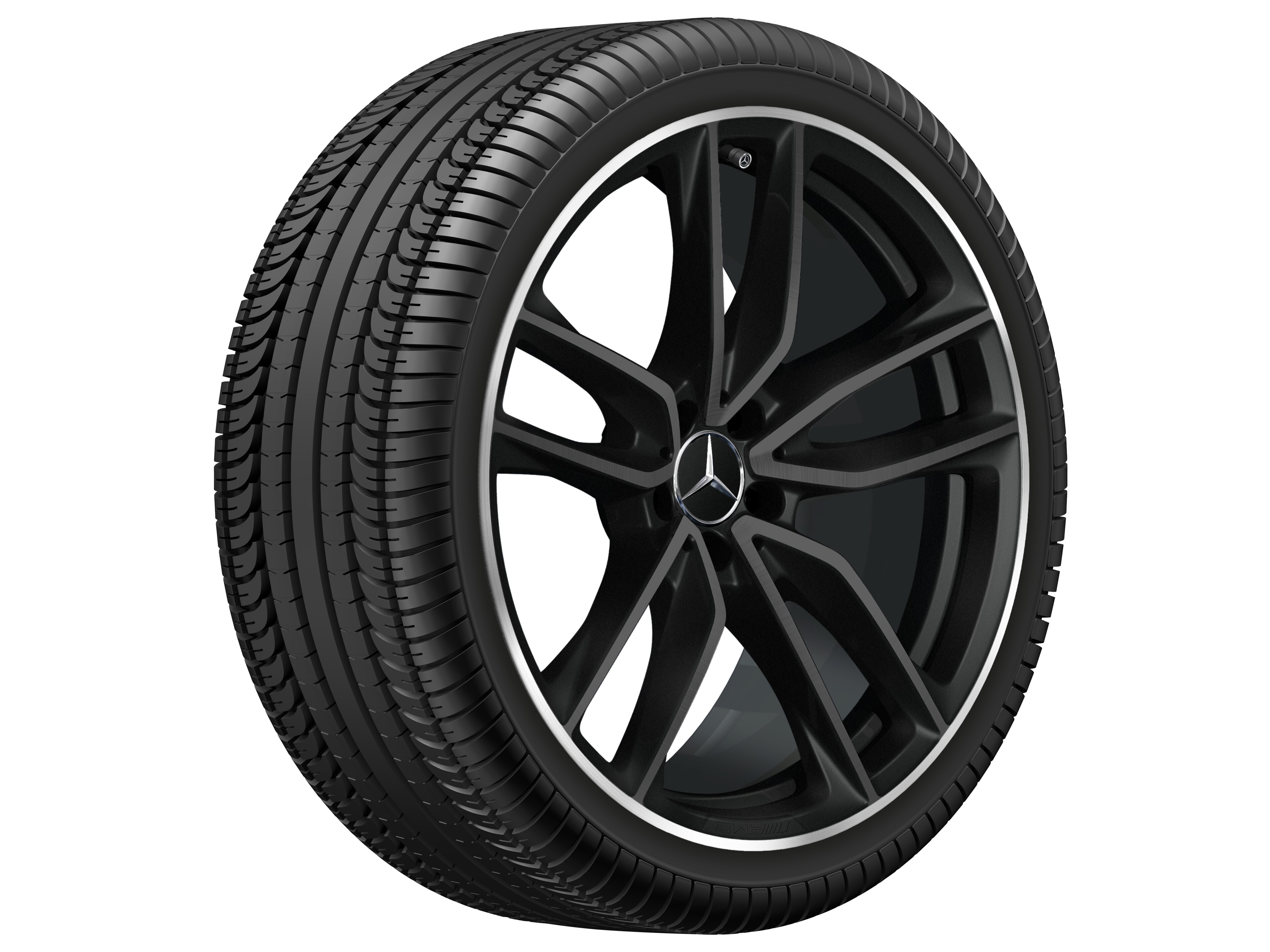 AMG 5-twin-spoke wheel, 53.3 cm (21-inch), High-sheen rim flange - 9,5 J x 21 ET 30, matt black