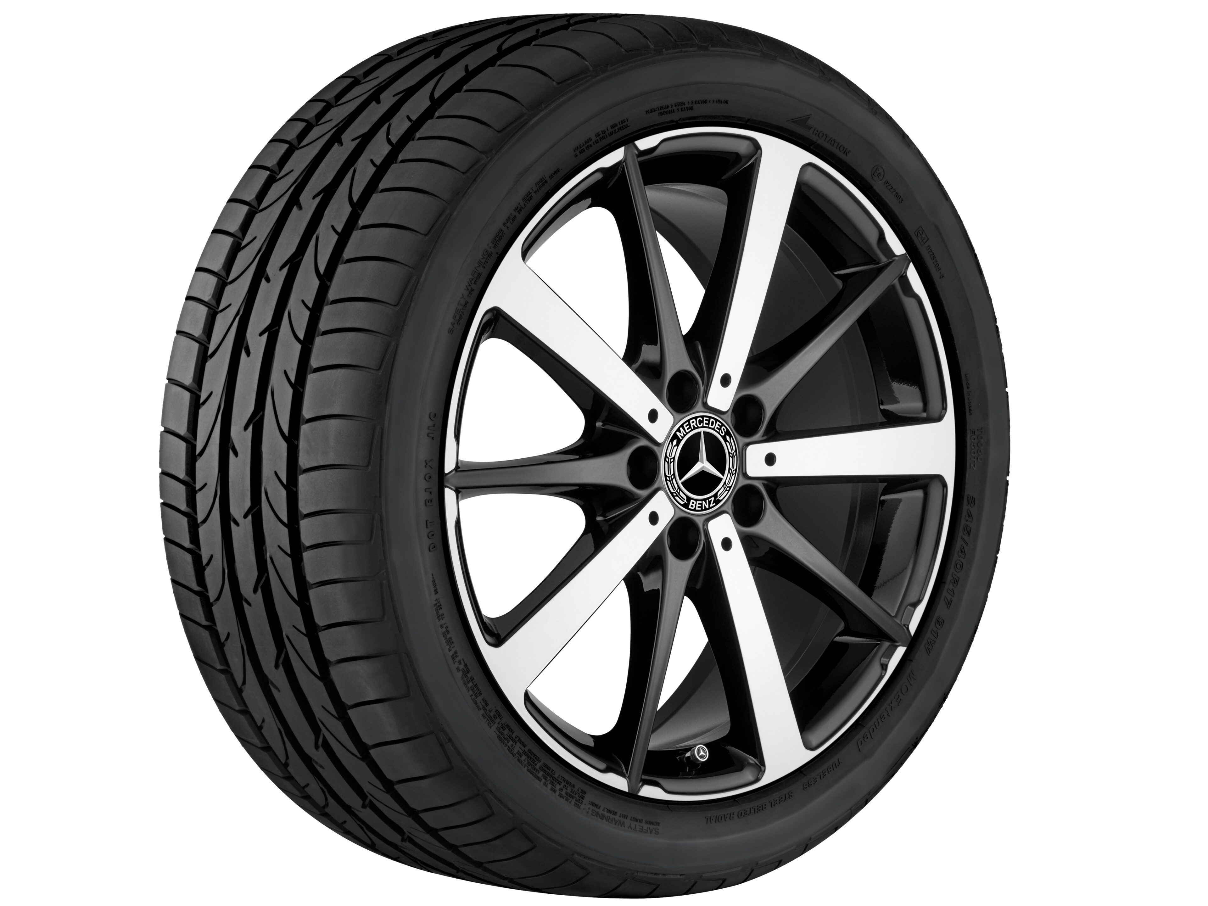 10-spoke wheel, 45.7 cm (18-inch), High-sheen finish - 7,5 J x 18 ET 44, black, high-sheen