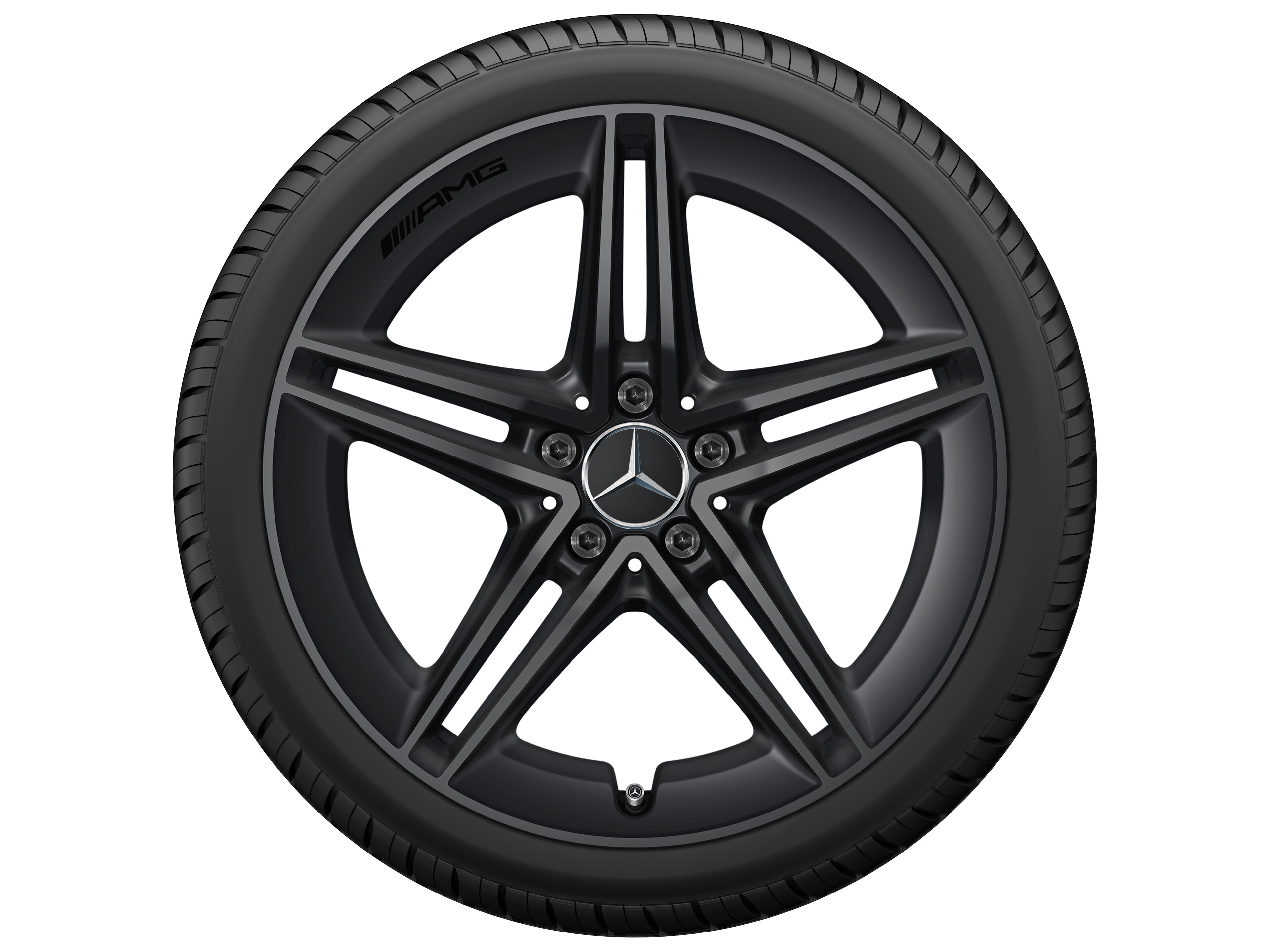 AMG 5-twin-spoke wheel, 48.3 cm (19-inch) - 8,5 J x 19 ET 46, matt black