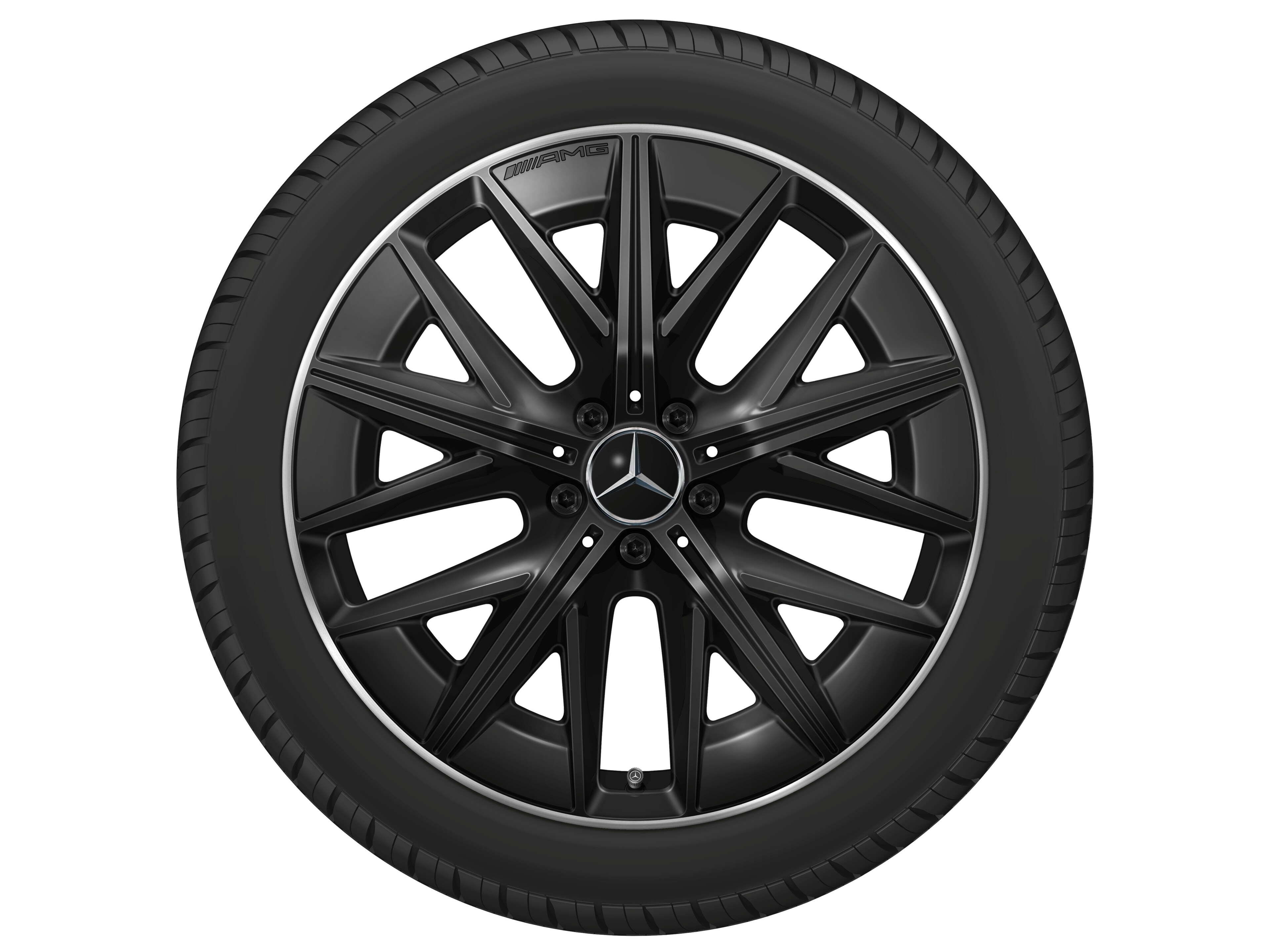 AMG light-alloy wheel, in multi-spoke design, 50.8 cm (20-inch), High-sheen rim flange, aerodynamically optimized - 9 J x 20 ET 60,8, black, high-sheen rim flange
